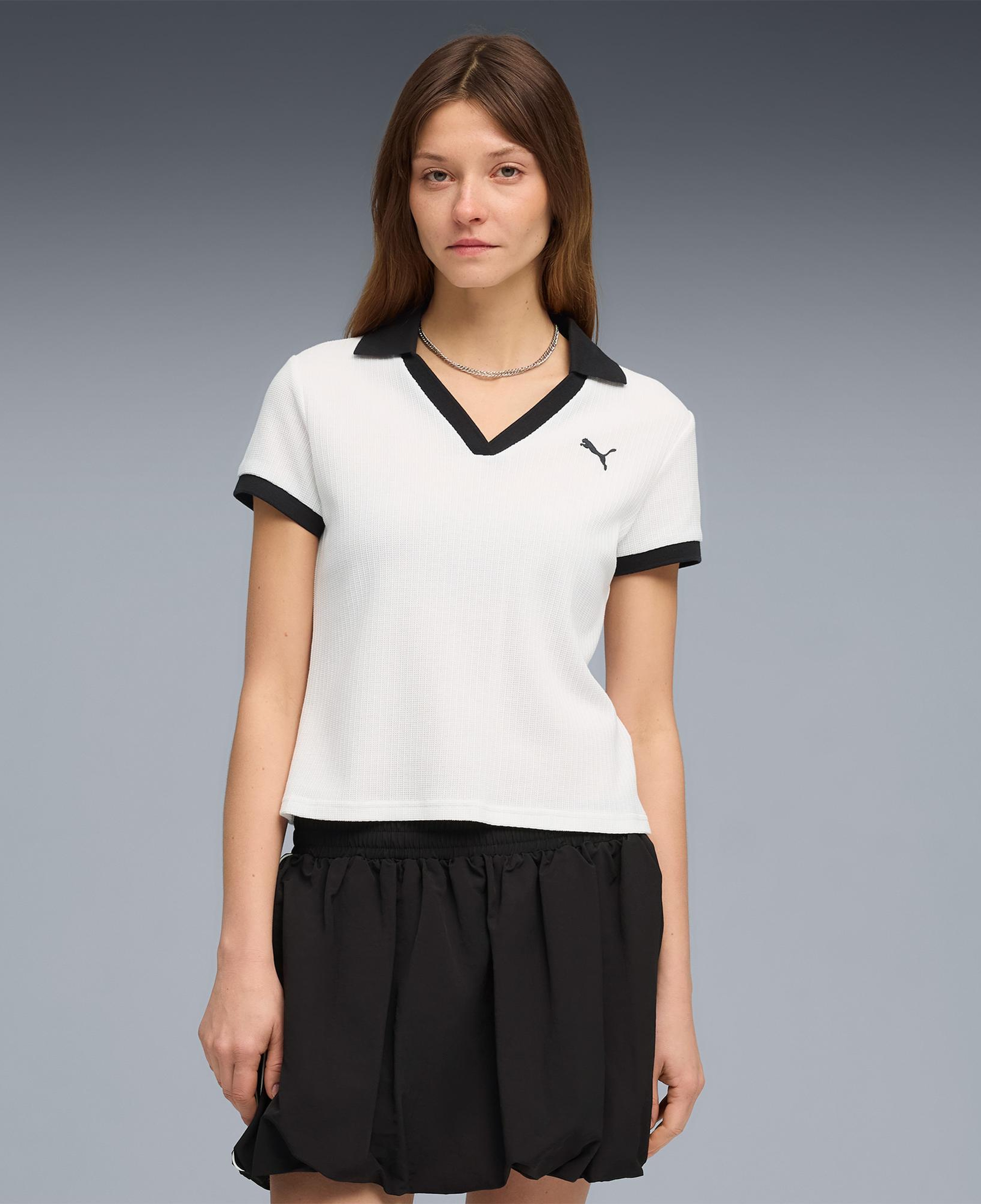 Puma Wardrobe Essentials Kadın Beyaz Polo