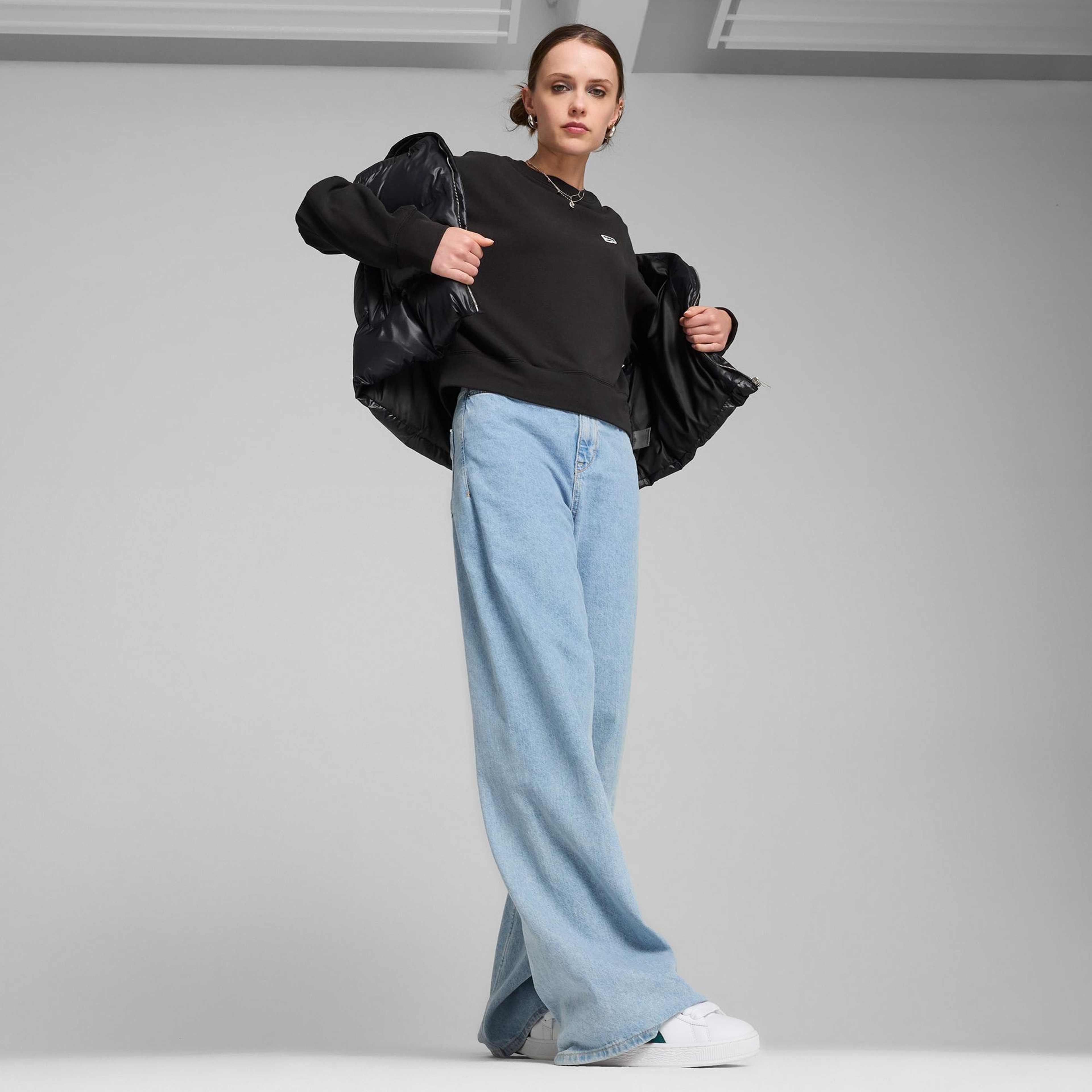 Puma Downtown Re:Collectıon Crew Kadın Siyah Sweatshirt