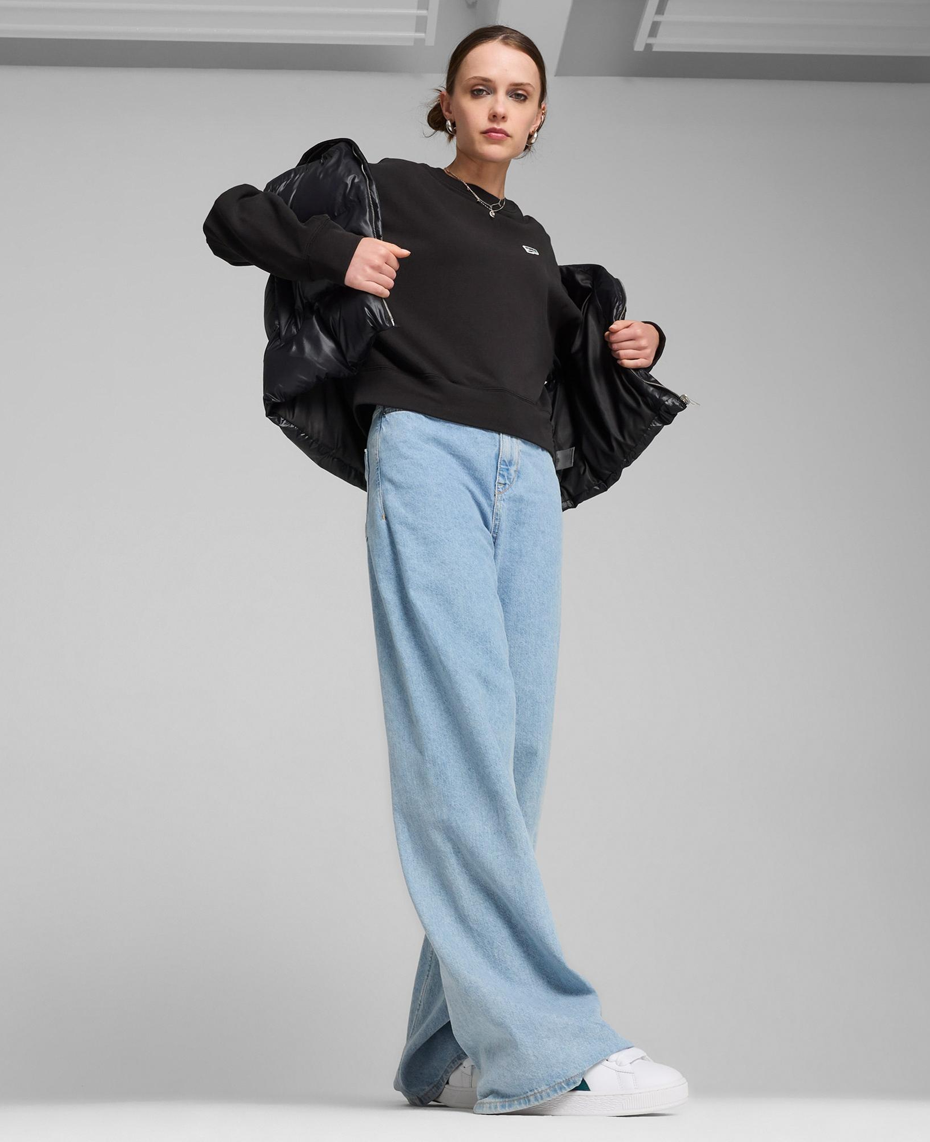 Puma Downtown Re:Collectıon Crew Kadın Siyah Sweatshirt