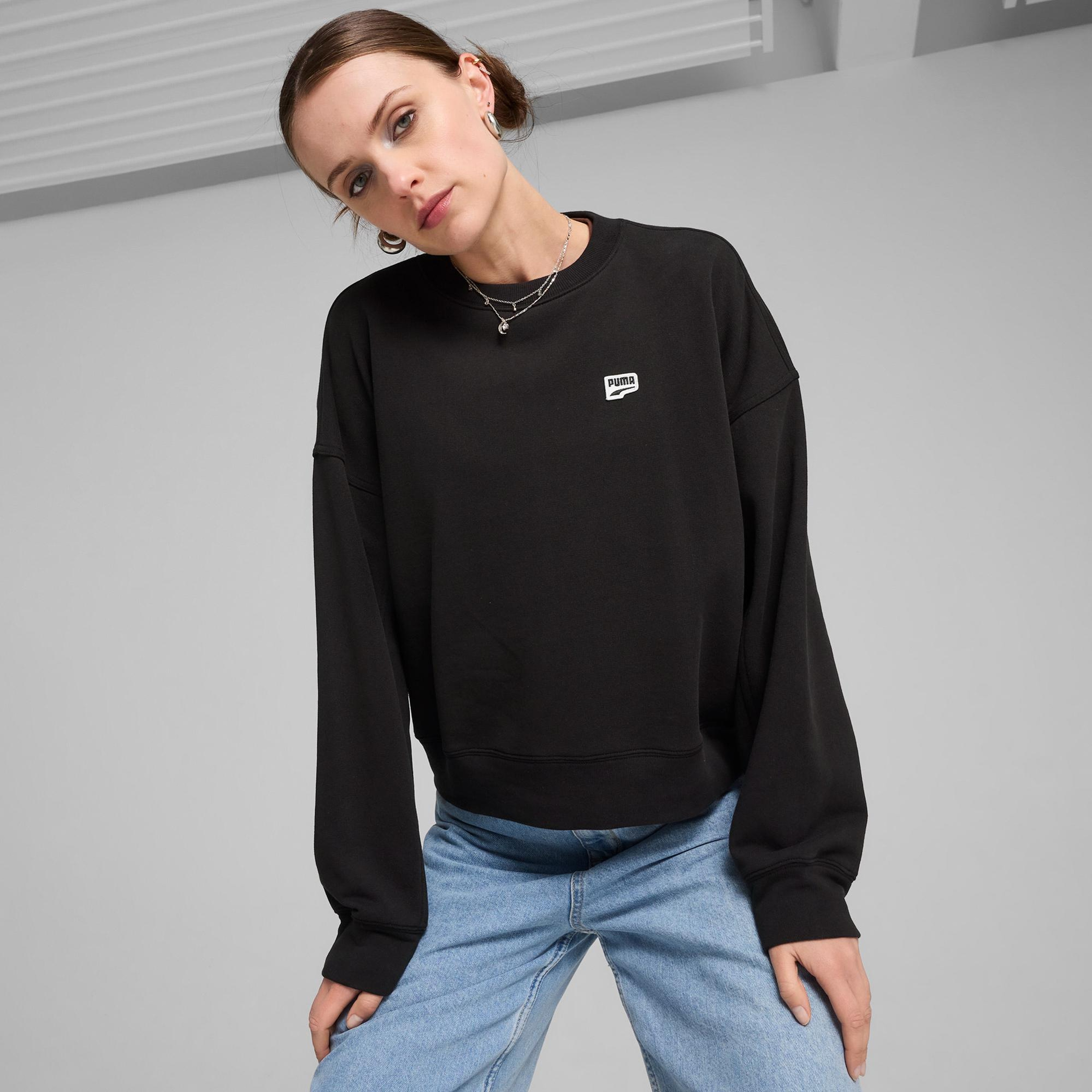 Puma Downtown Re:Collectıon Crew Kadın Siyah Sweatshirt