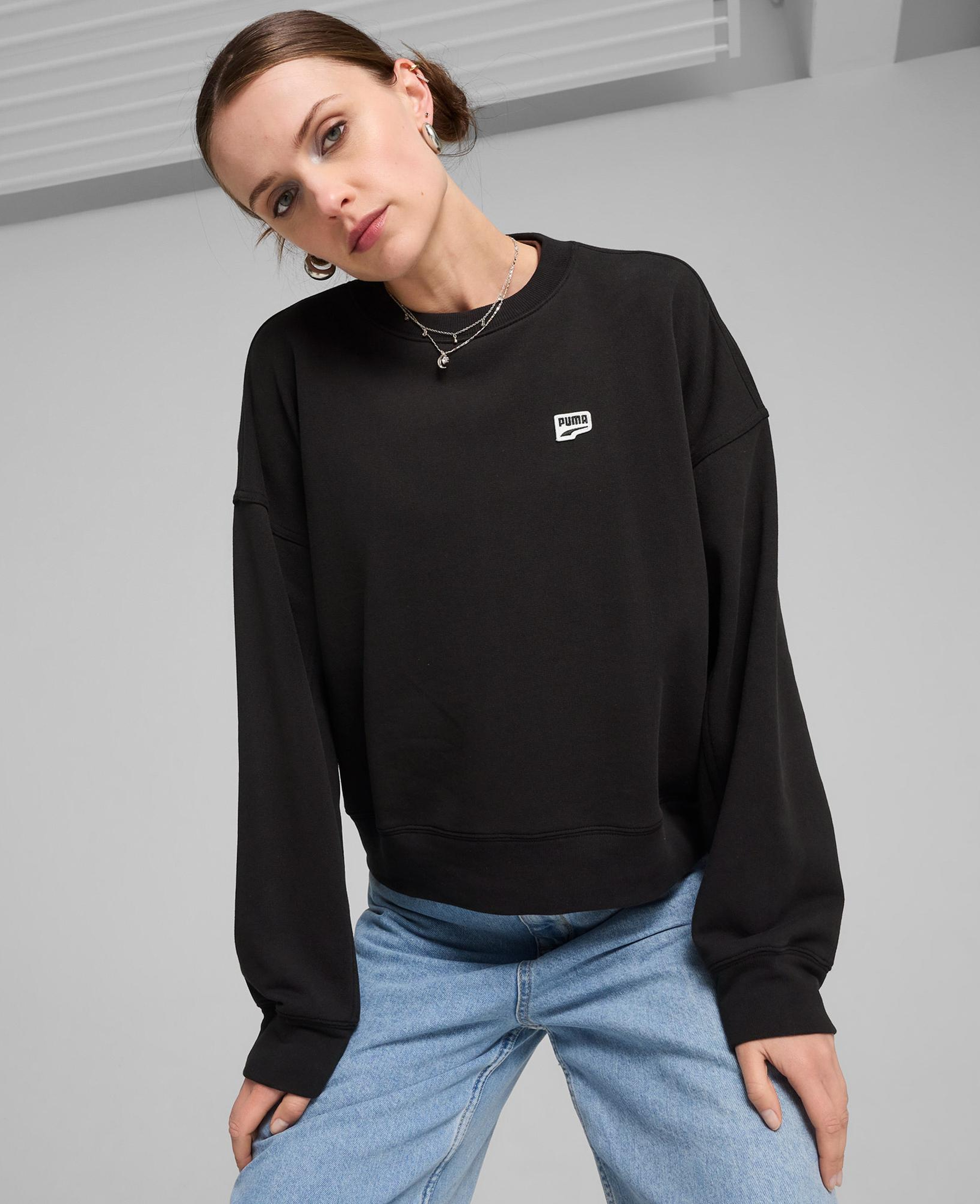 Puma Downtown Re:Collectıon Crew Kadın Siyah Sweatshirt