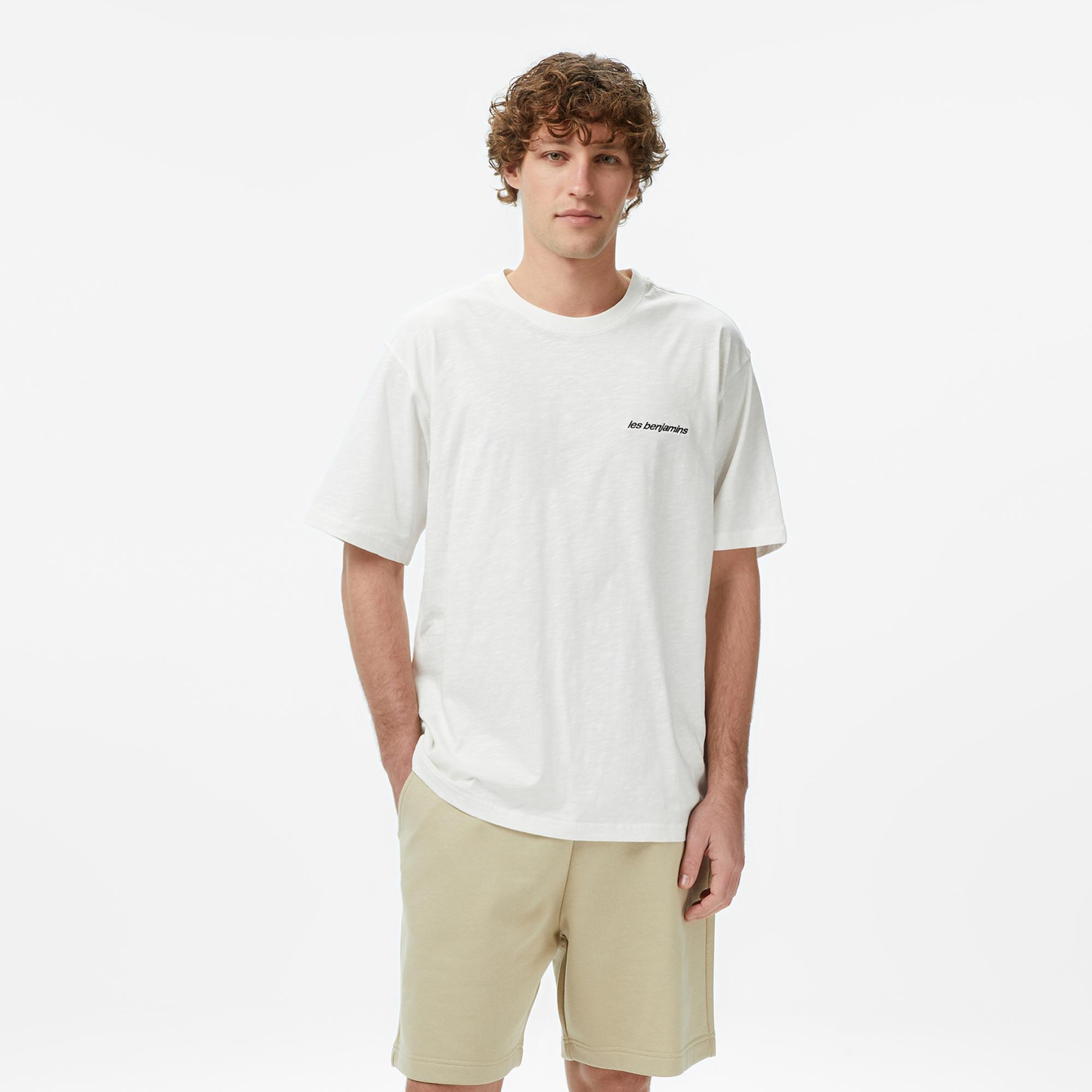 Les Benjamins Essentials 308 Erkek Beyaz T-Shirt