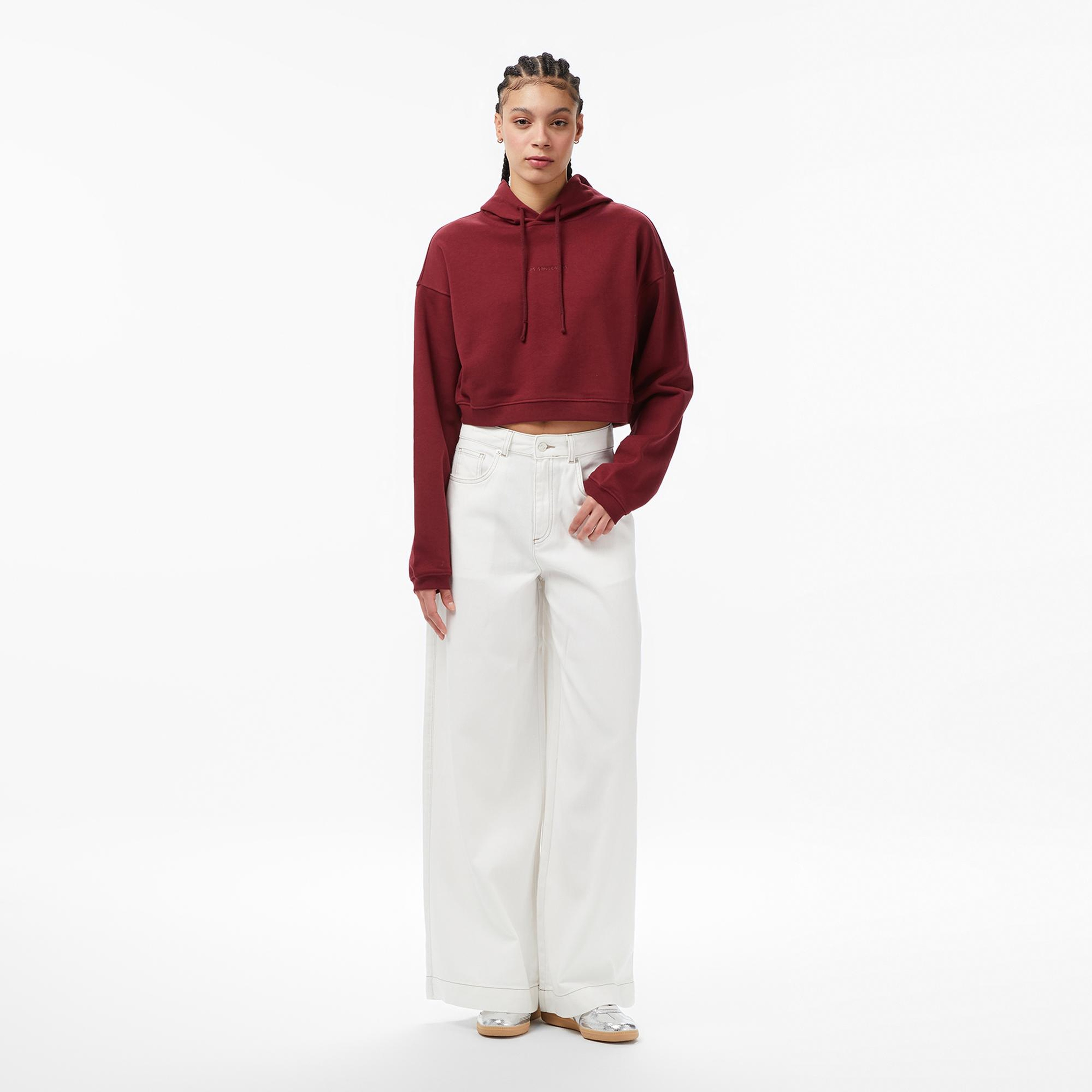 Les Benjamins Essentials 302 Kadın Bordo Sweatshirt