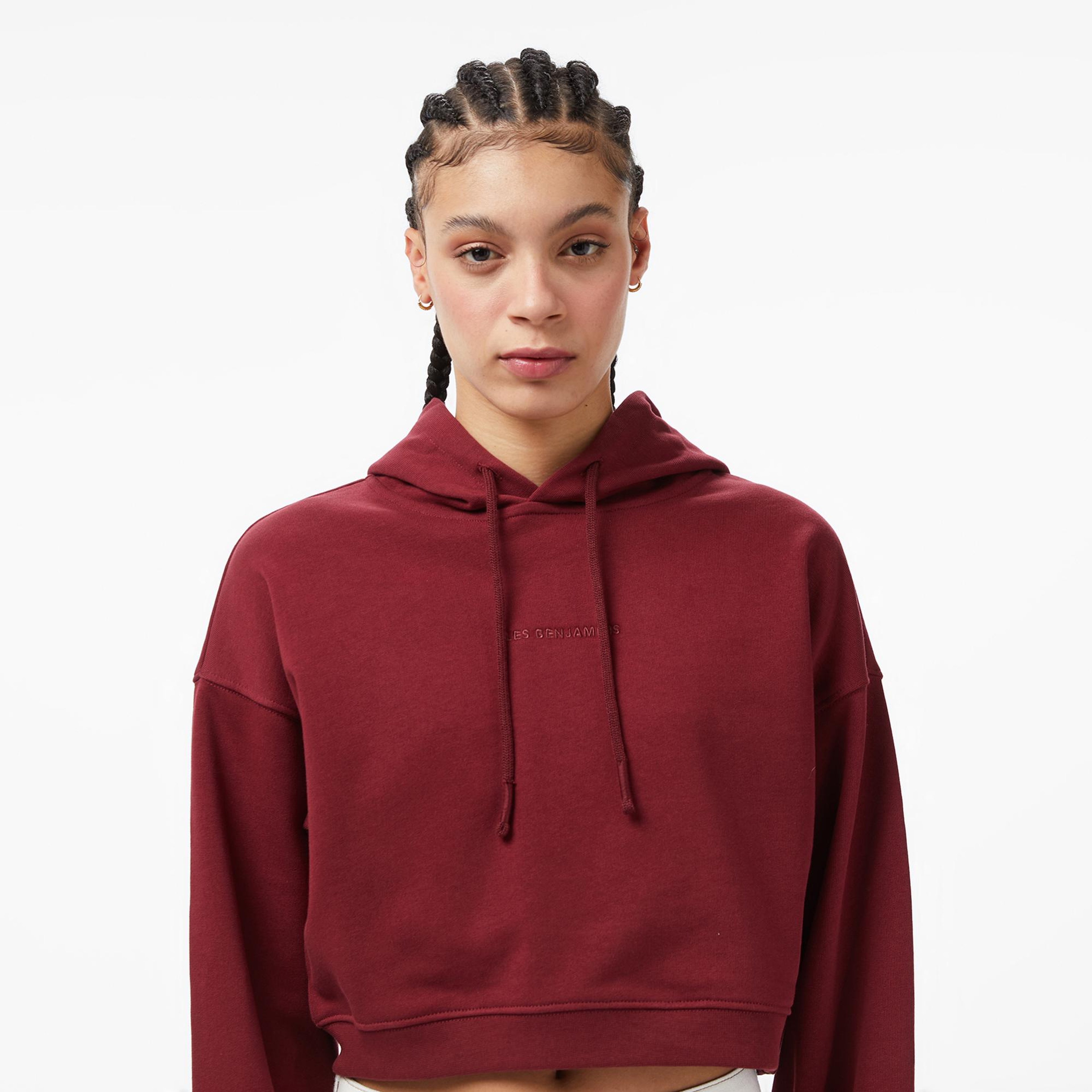 Les Benjamins Essentials 302 Kadın Bordo Sweatshirt