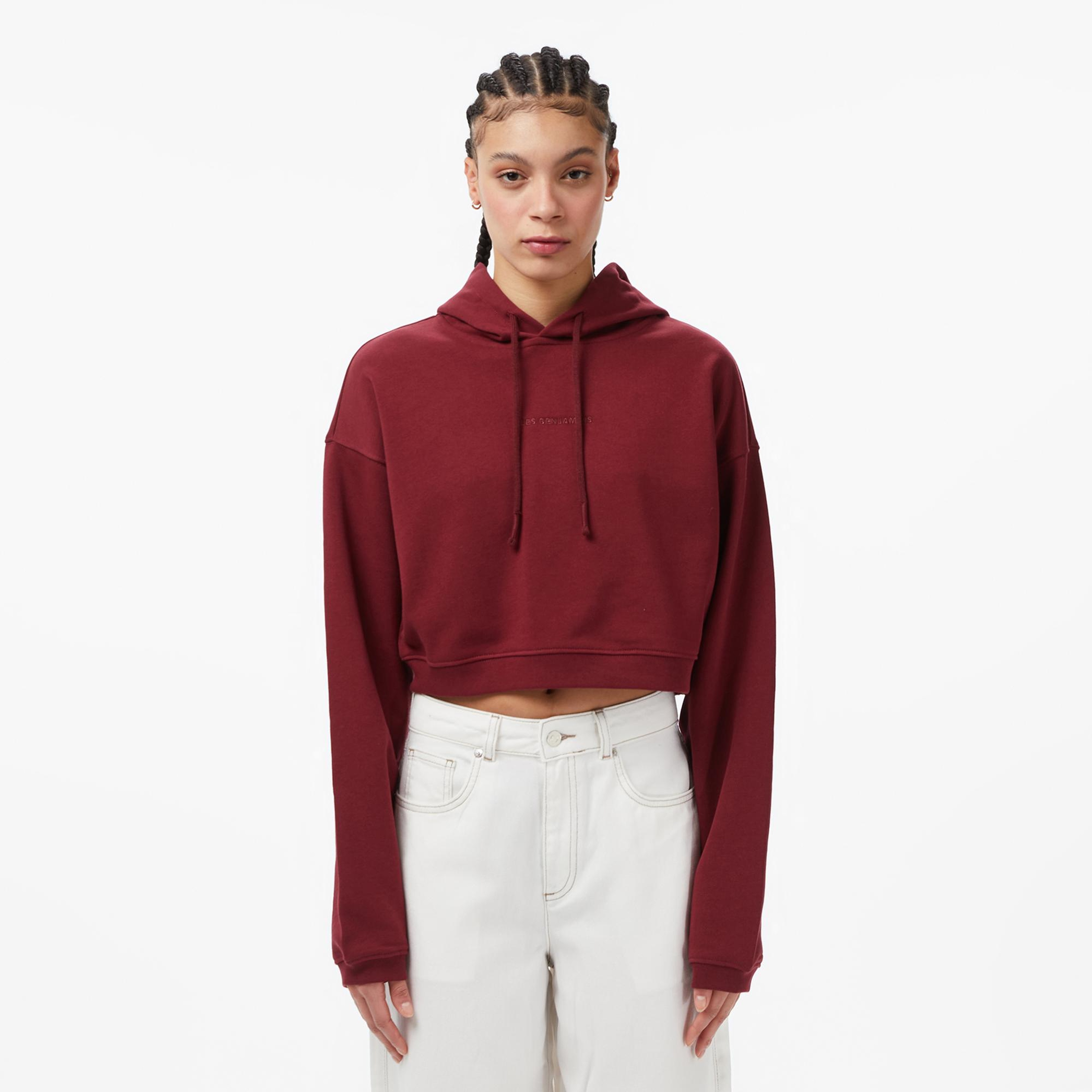Les Benjamins Essentials 302 Kadın Bordo Sweatshirt