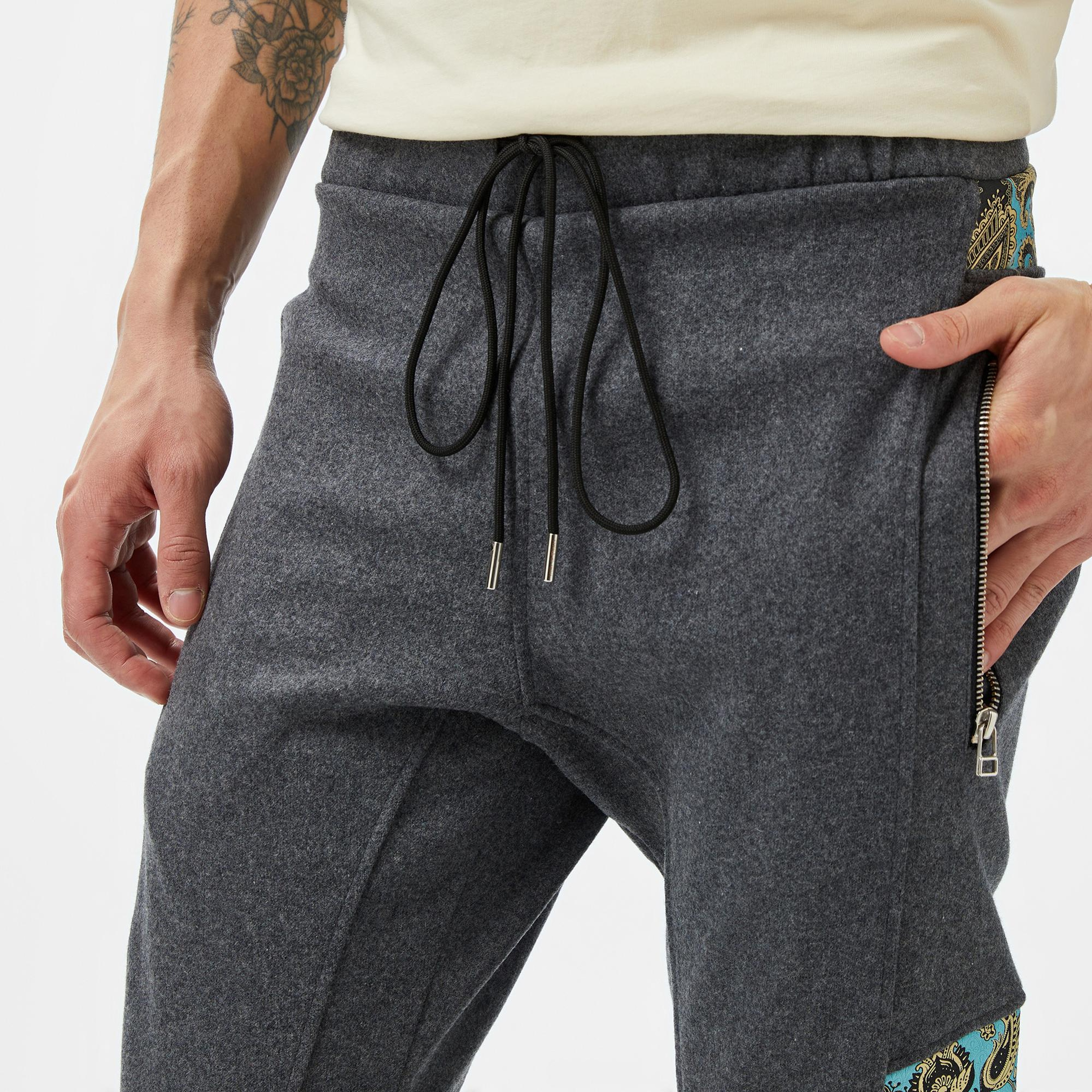 Story Of Angels Soa Blue Paisley Dream Slim Erkek Gri Pantolon