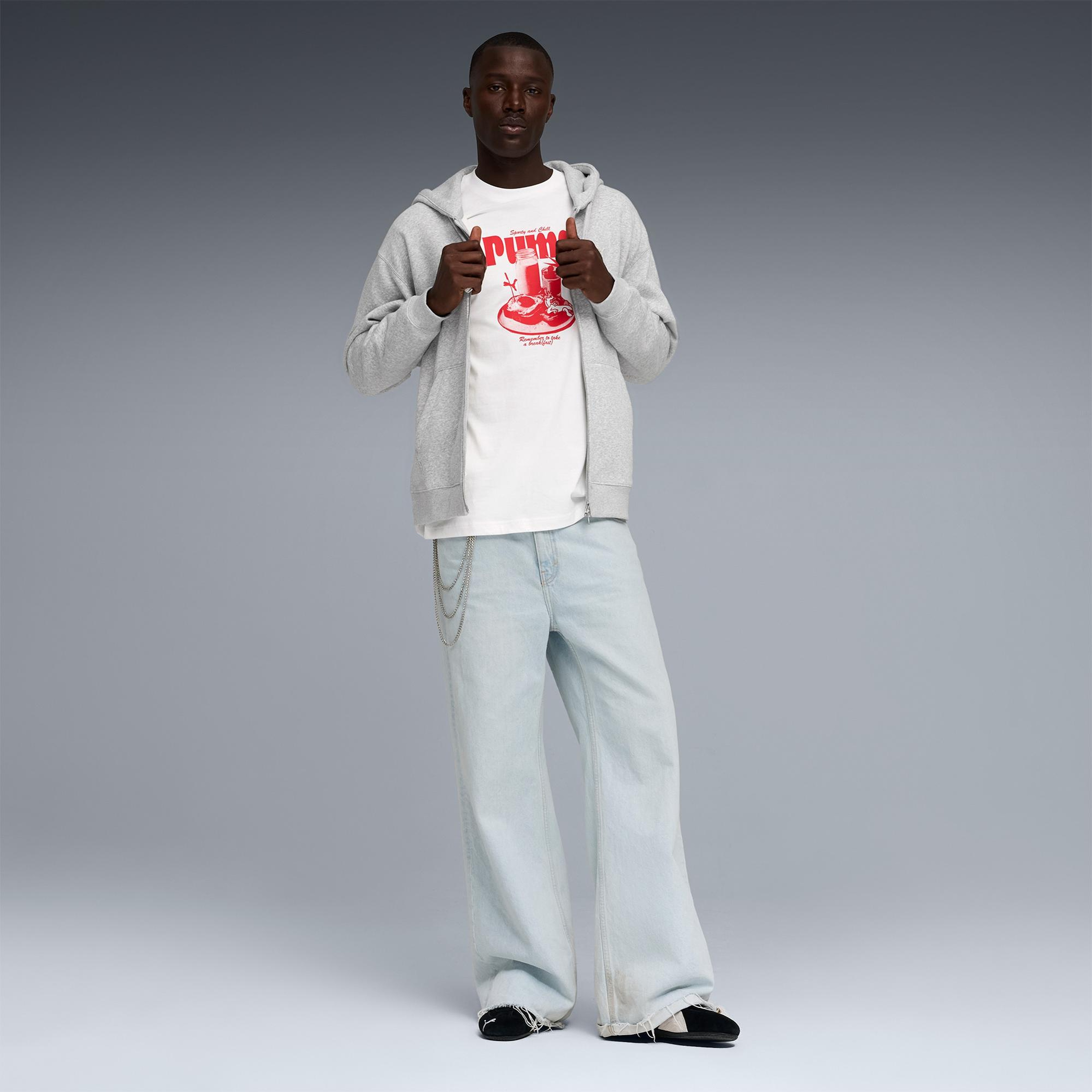 Puma Graphic  Erkek Beyaz T-Shirt