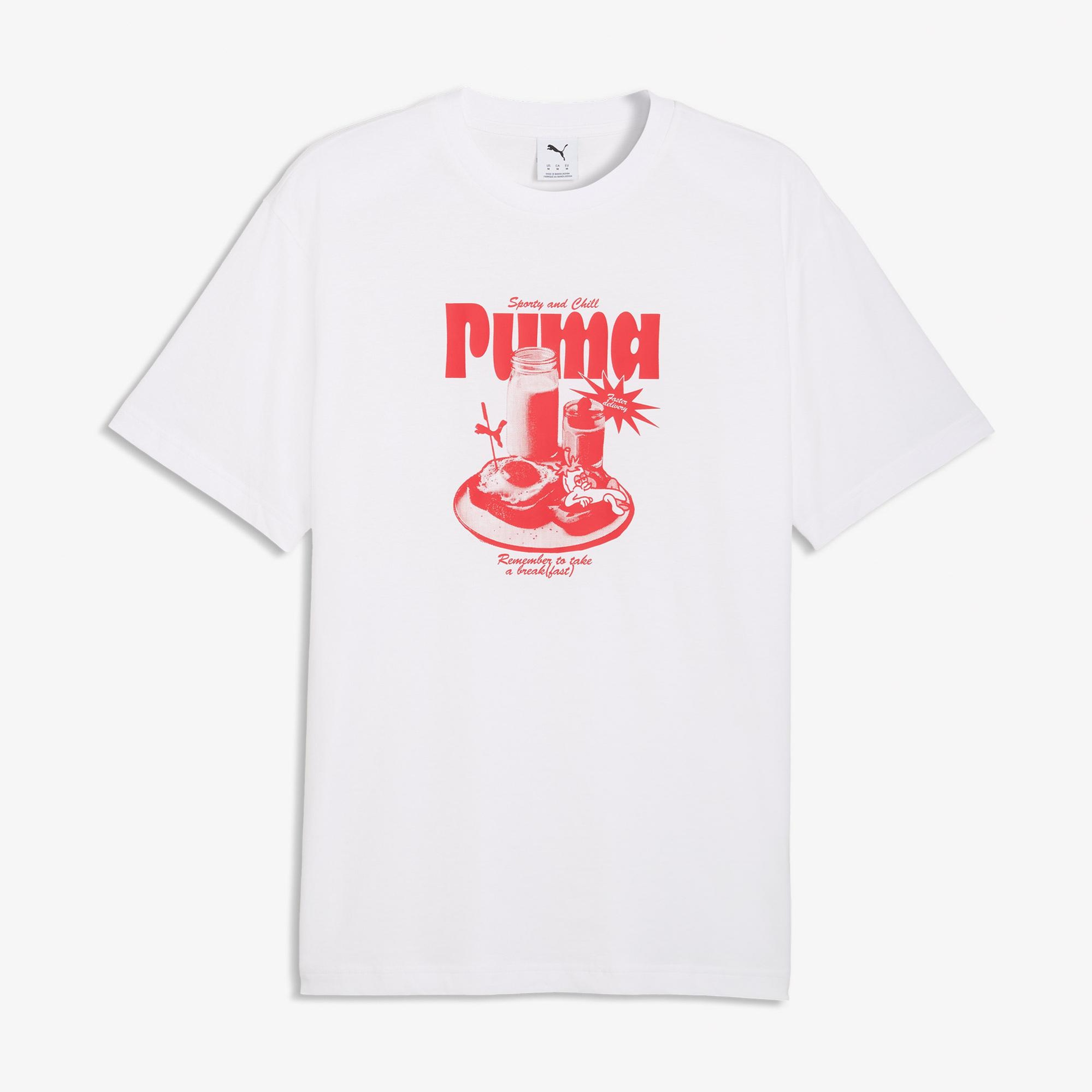 Puma Graphic  Erkek Beyaz T-Shirt