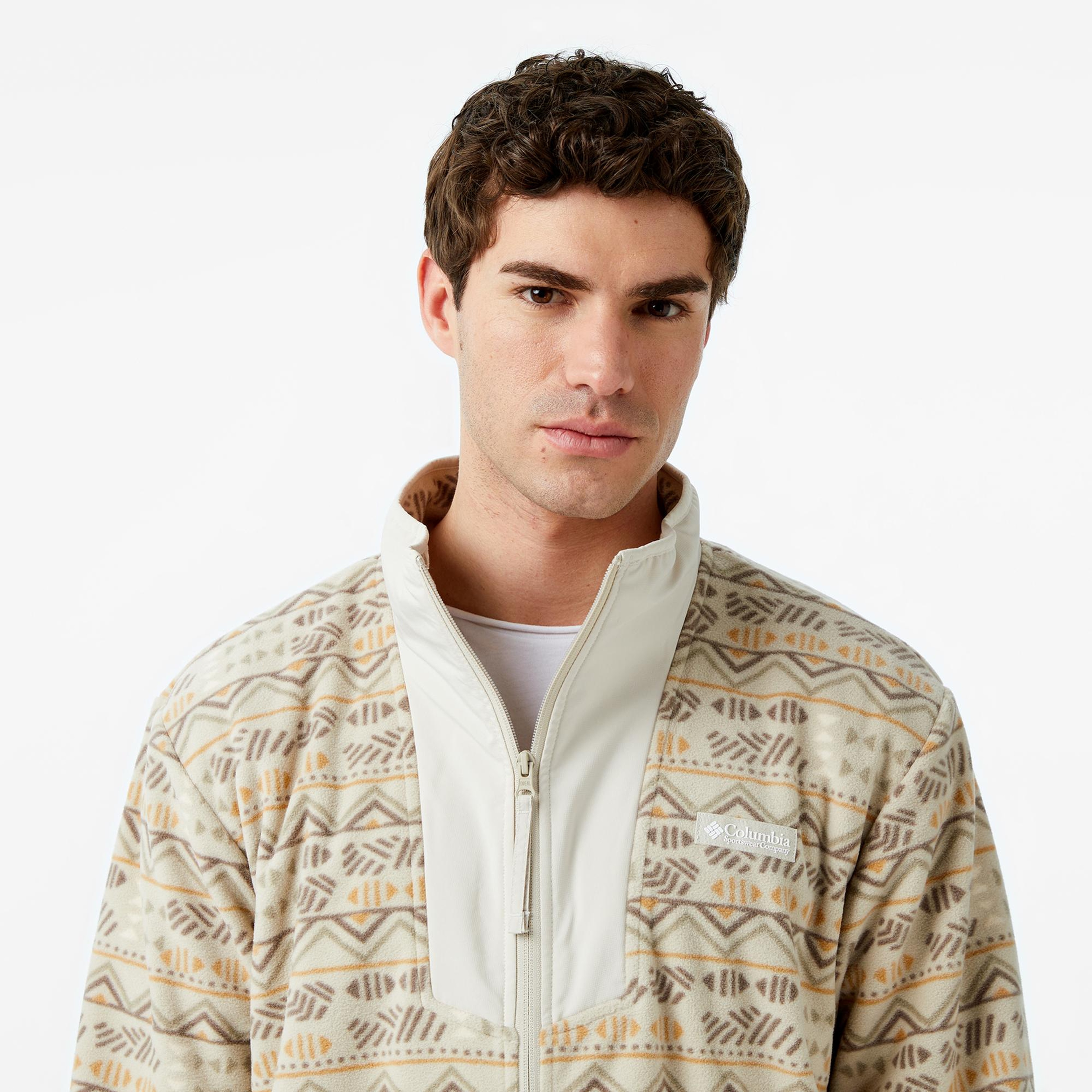 Columbia Bordo Sequoia Grove Printed Fermuarlı Erkek Polar Üst