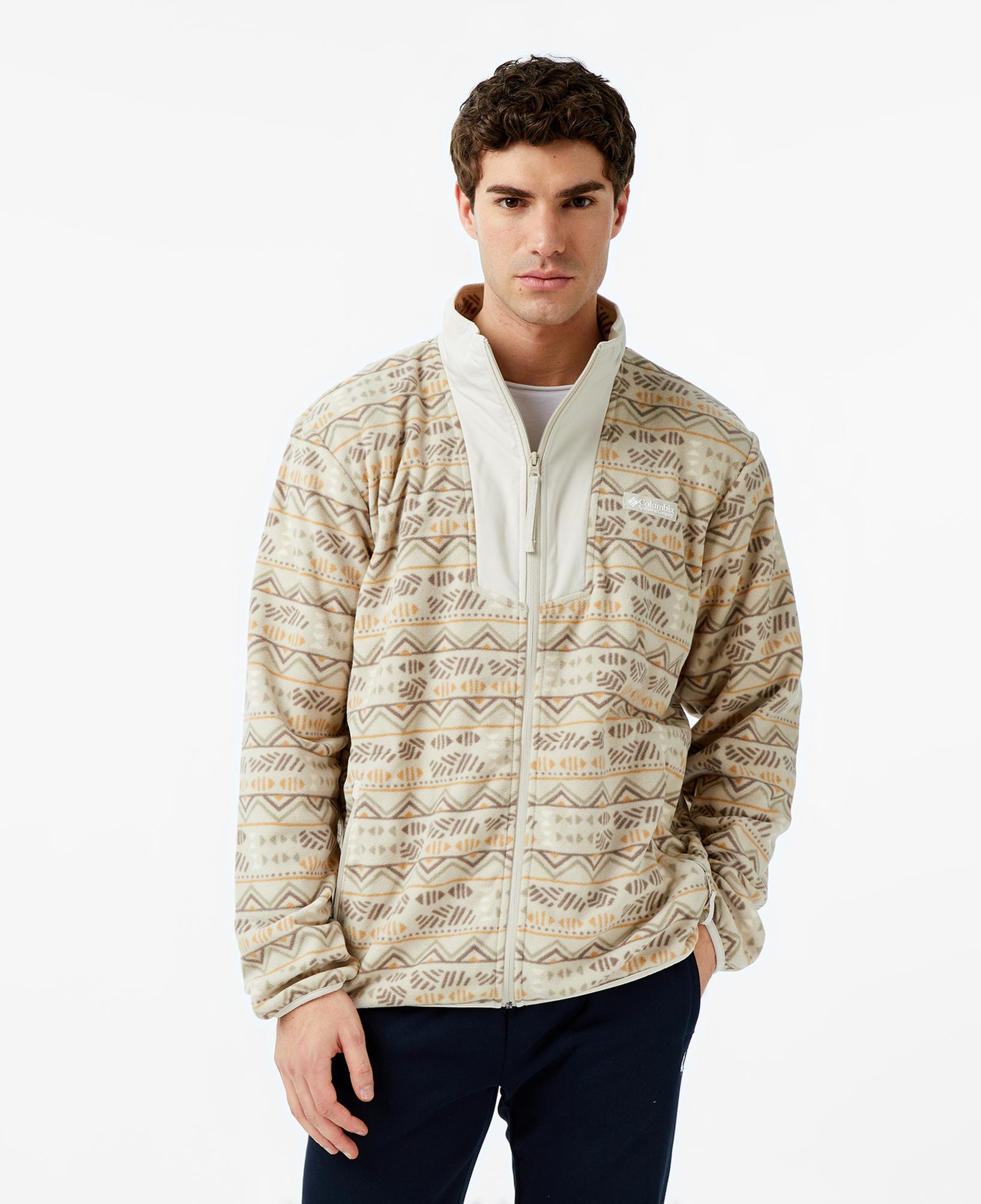 Columbia Bordo Sequoia Grove Printed Fermuarlı Erkek Polar Üst