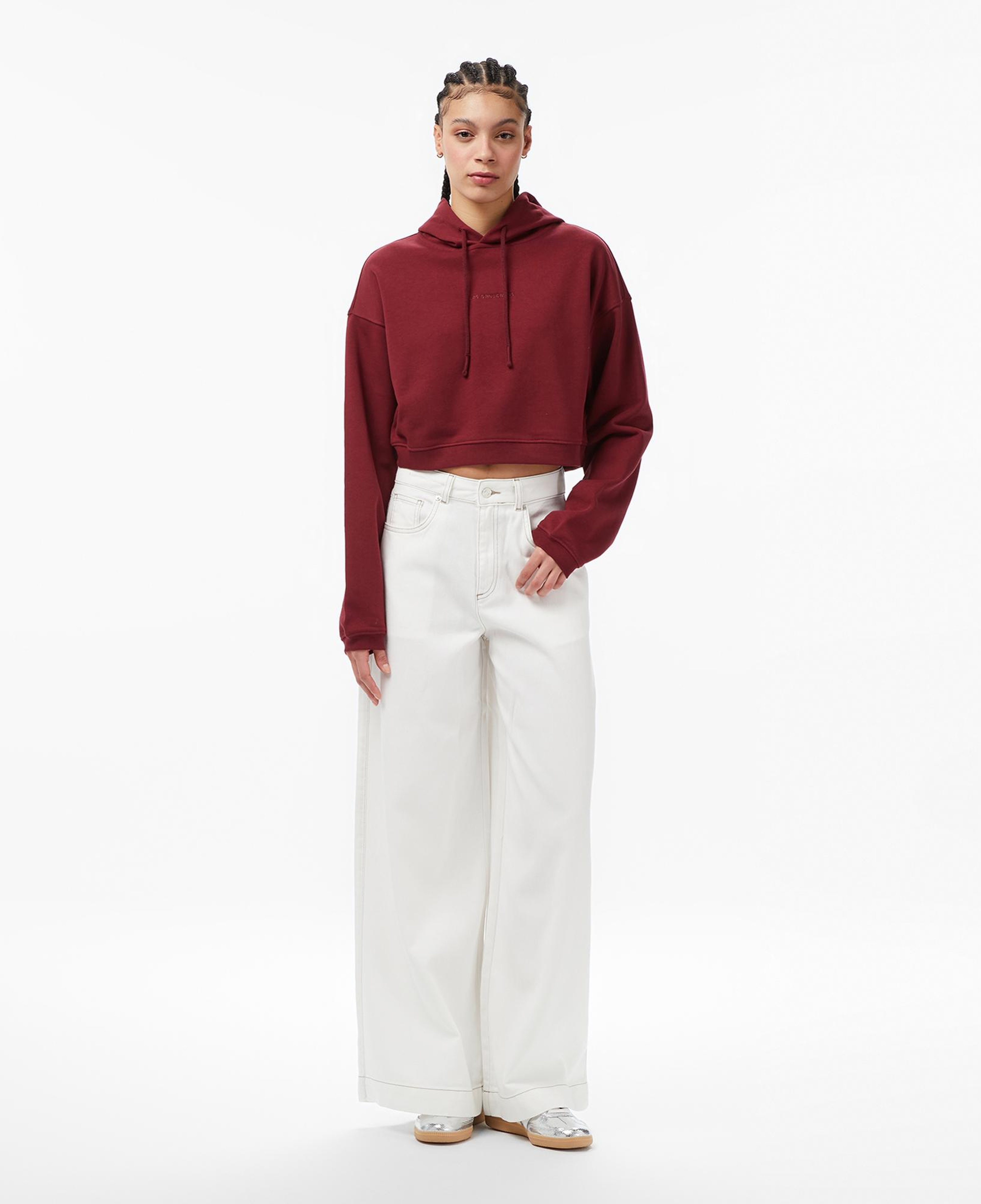 Les Benjamins Essentials 302 Kadın Bordo Sweatshirt