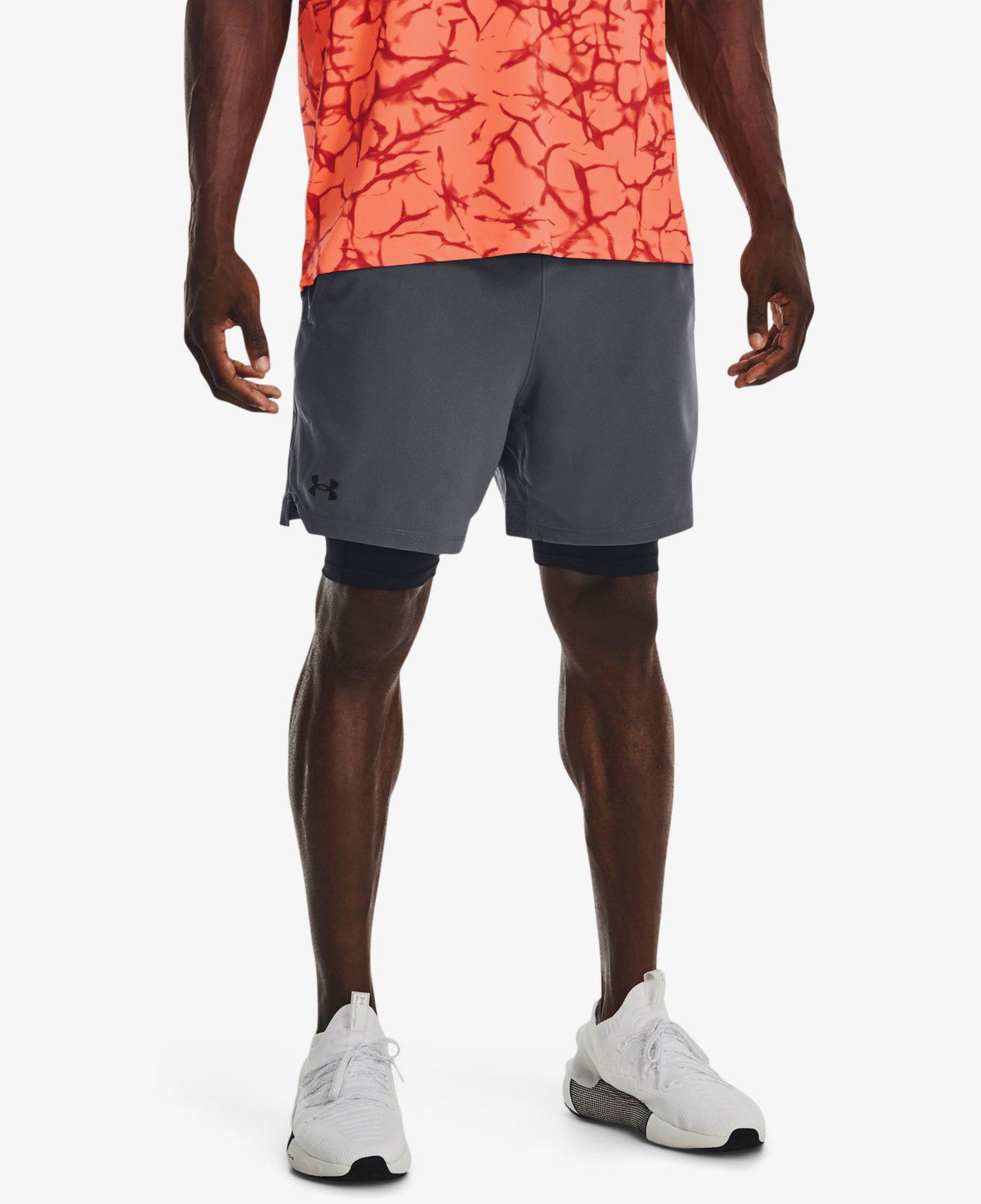 Under Armour Vanish Dokuma 2'si 1 Arada Erkek Gri Şort