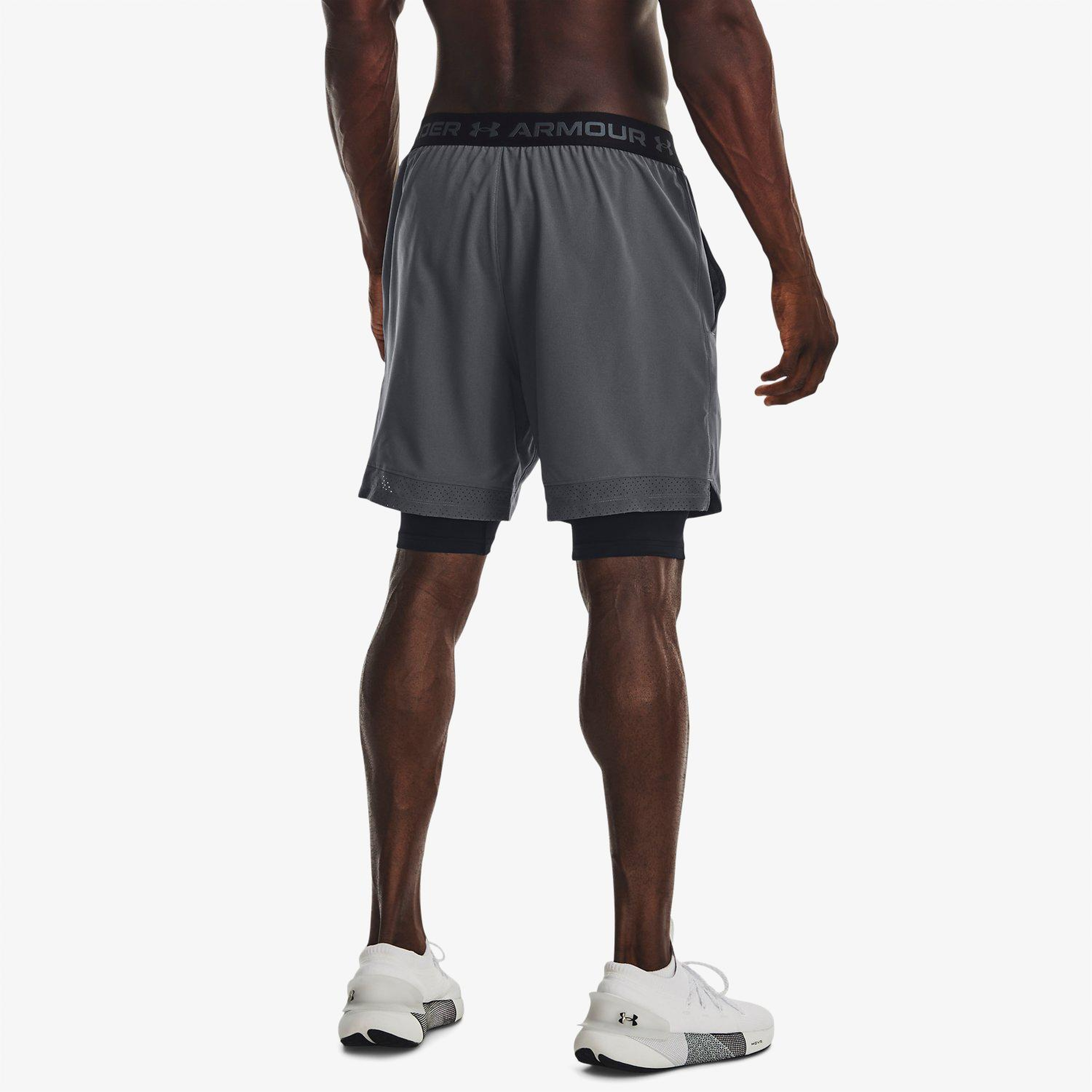 Under Armour Vanish Dokuma 2'si 1 Arada Erkek Gri Şort