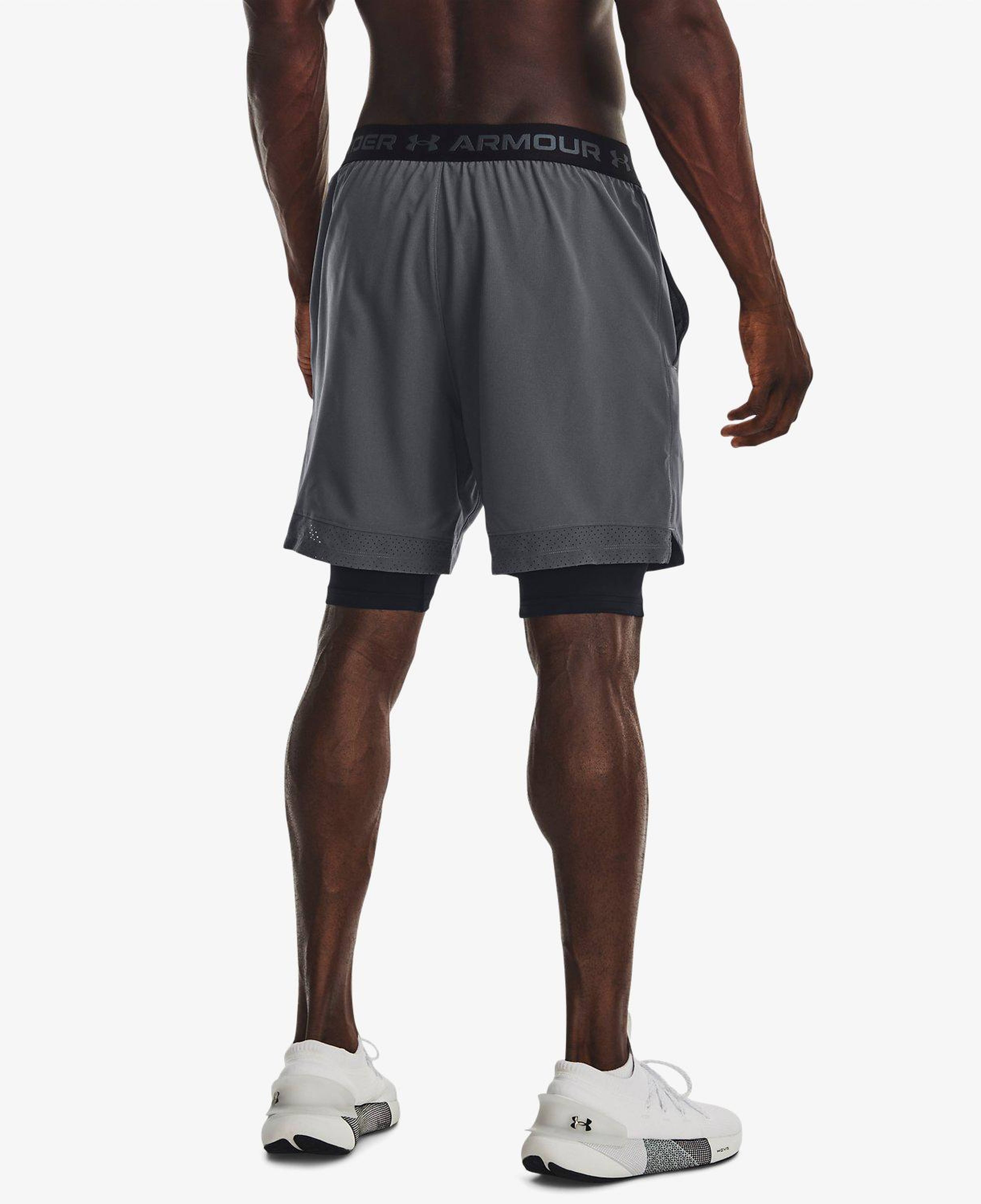Under Armour Vanish Dokuma 2'si 1 Arada Erkek Gri Şort