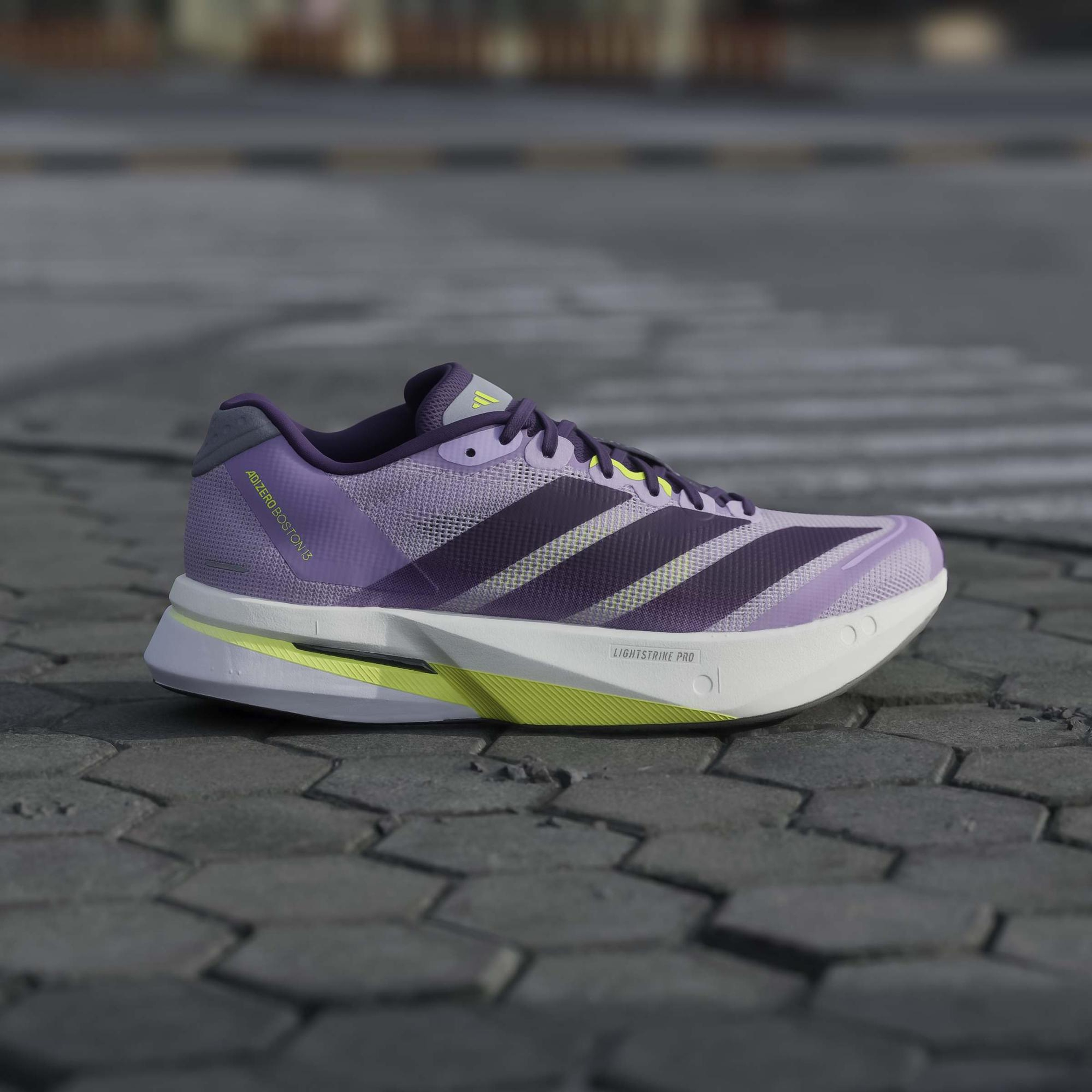 adidas Adizero Boston 13 Kadın Mor Koşu Ayakkabısı
