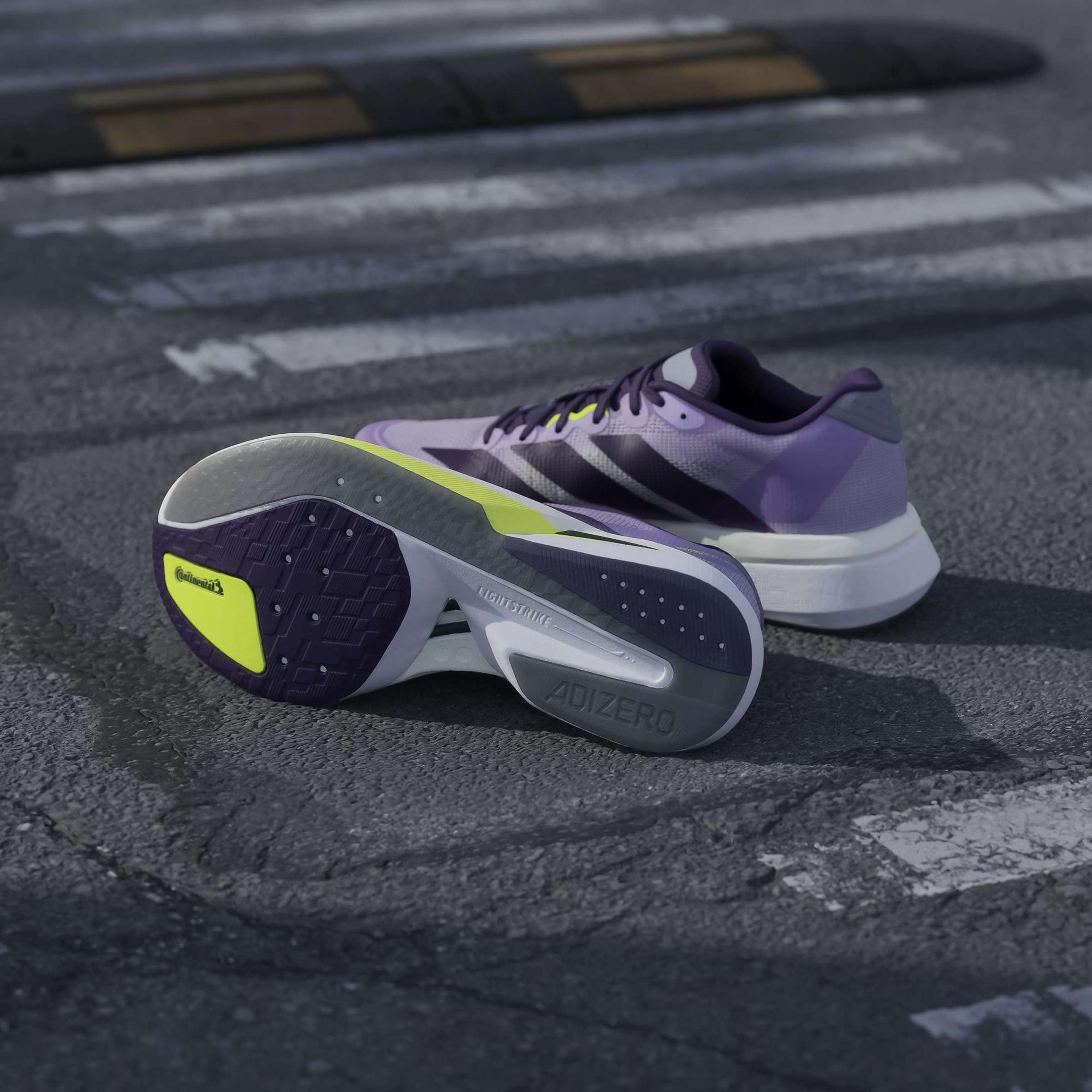 adidas Adizero Boston 13 Kadın Mor Koşu Ayakkabısı