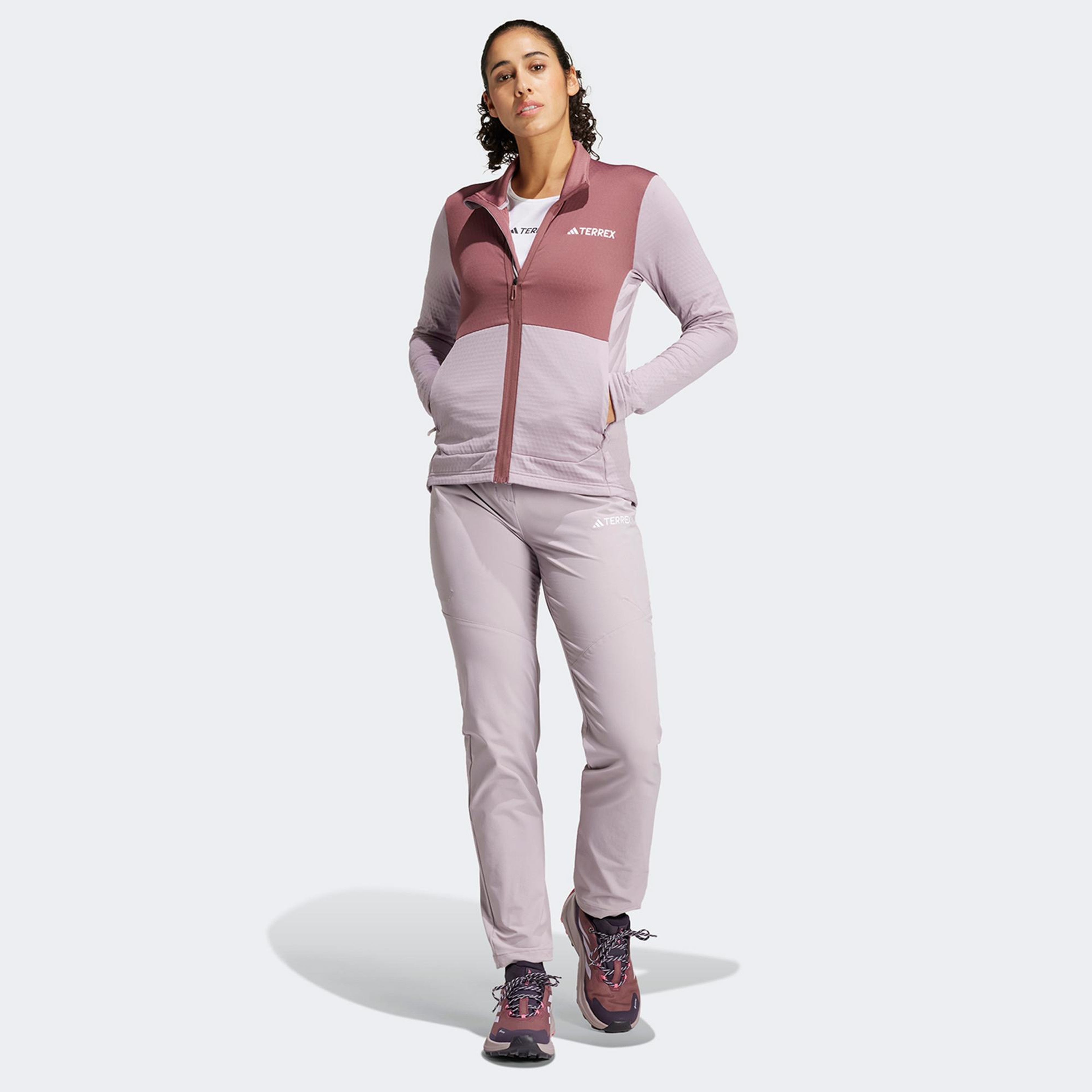 adidas Terrex Multi Light Fleece Full Zip Kadın Mor Antrenman Üstü
