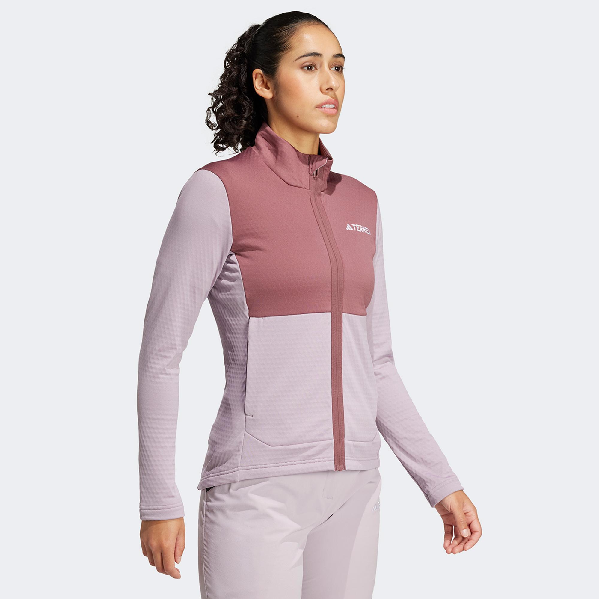 adidas Terrex Multi Light Fleece Full Zip Kadın Mor Antrenman Üstü