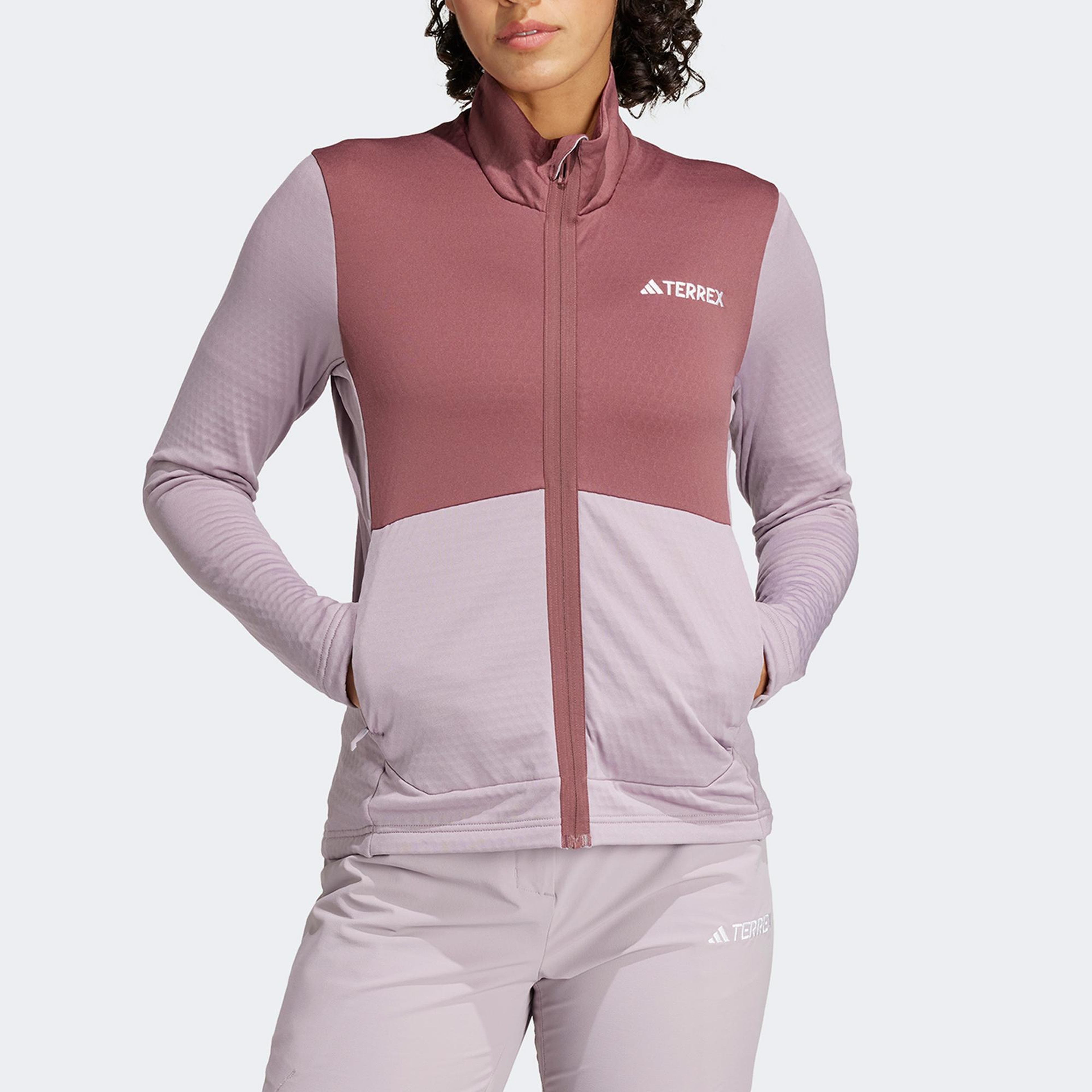adidas Terrex Multi Light Fleece Full Zip Kadın Mor Antrenman Üstü