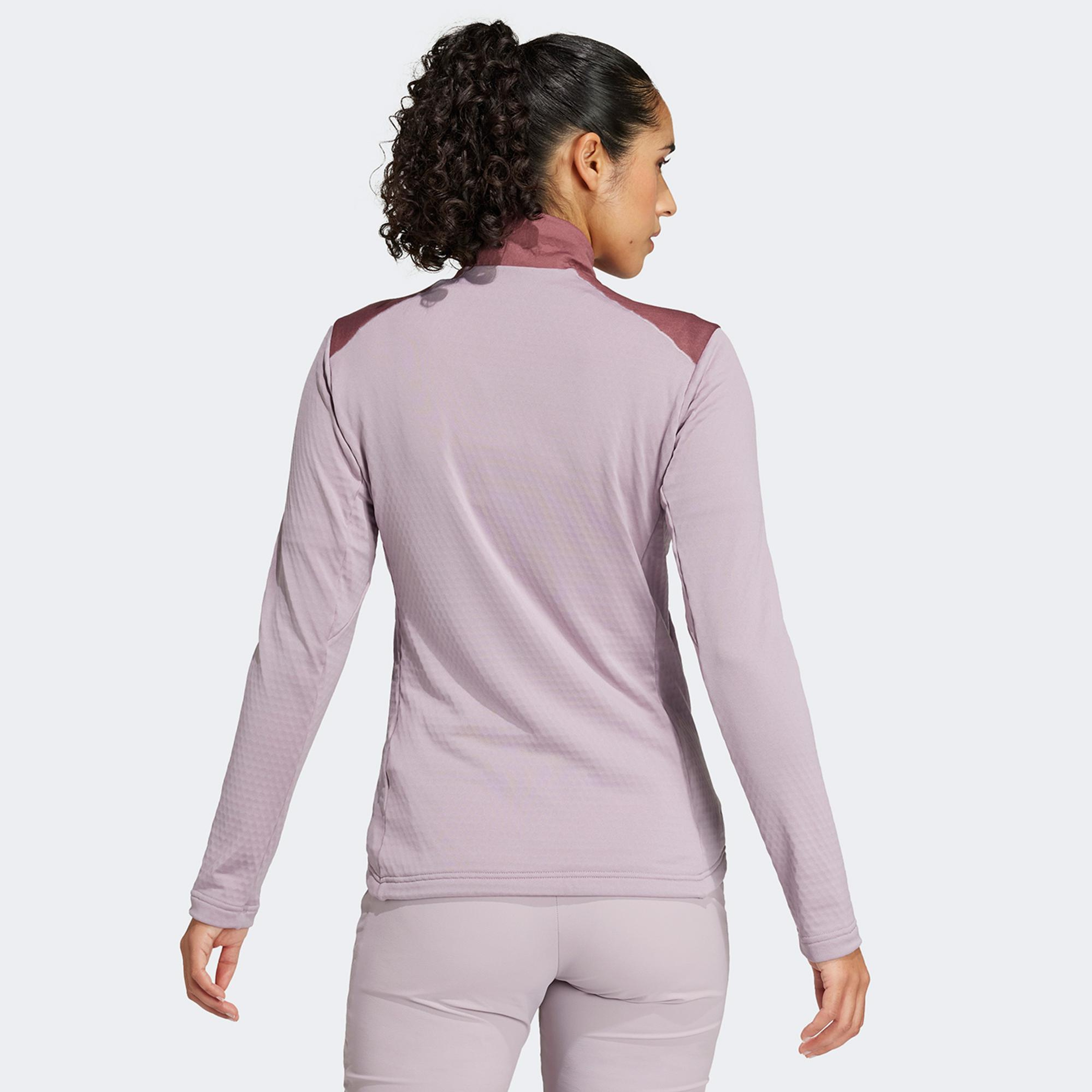 adidas Terrex Multi Light Fleece Full Zip Kadın Mor Antrenman Üstü