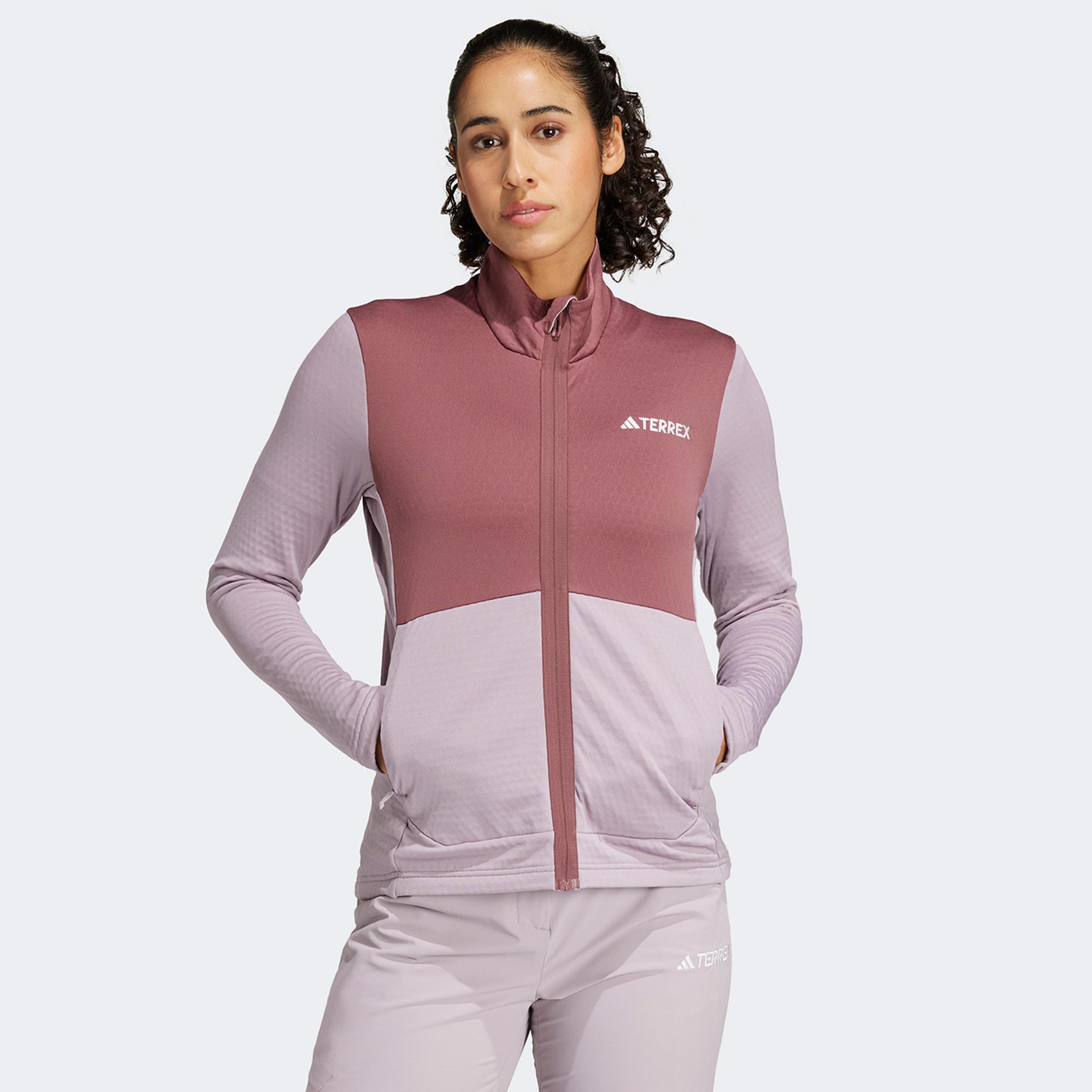 adidas Terrex Multi Light Fleece Full Zip Kadın Mor Antrenman Üstü