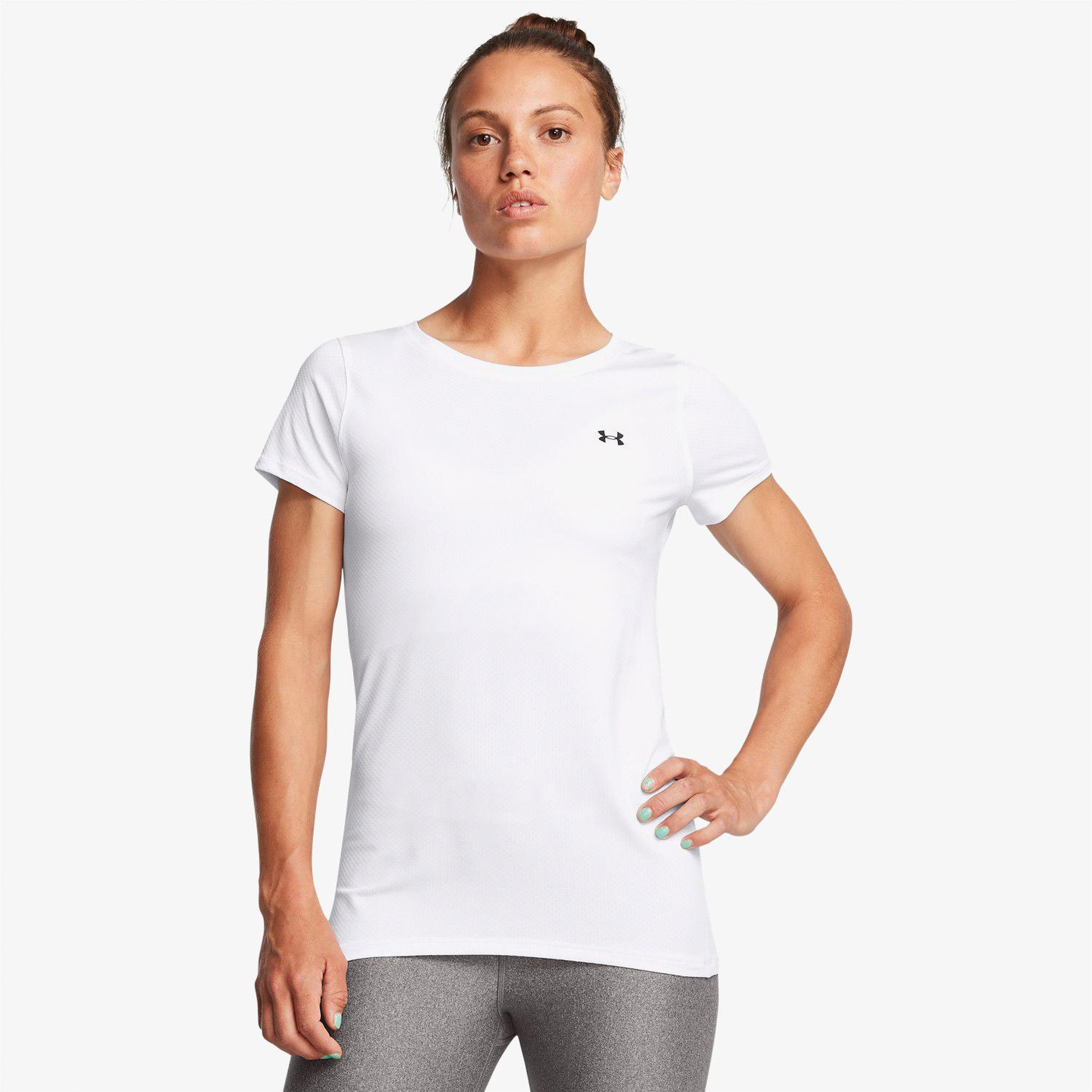 Under Armour Heat Gear Kadın Beyaz Antrenman T-Shirt