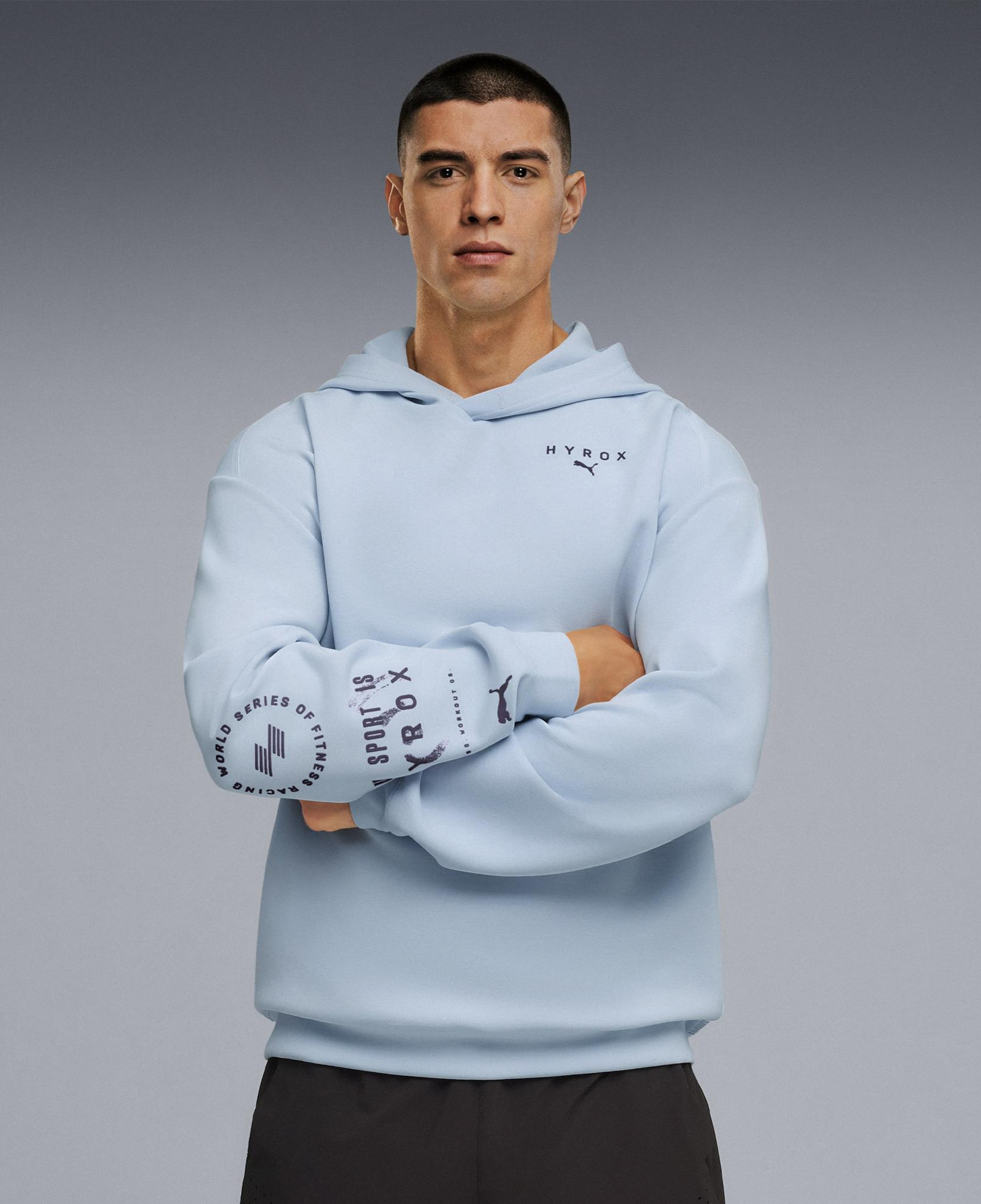 Puma x Hyrox Cldspun Erkek Beyaz Antrenman Sweatshirt