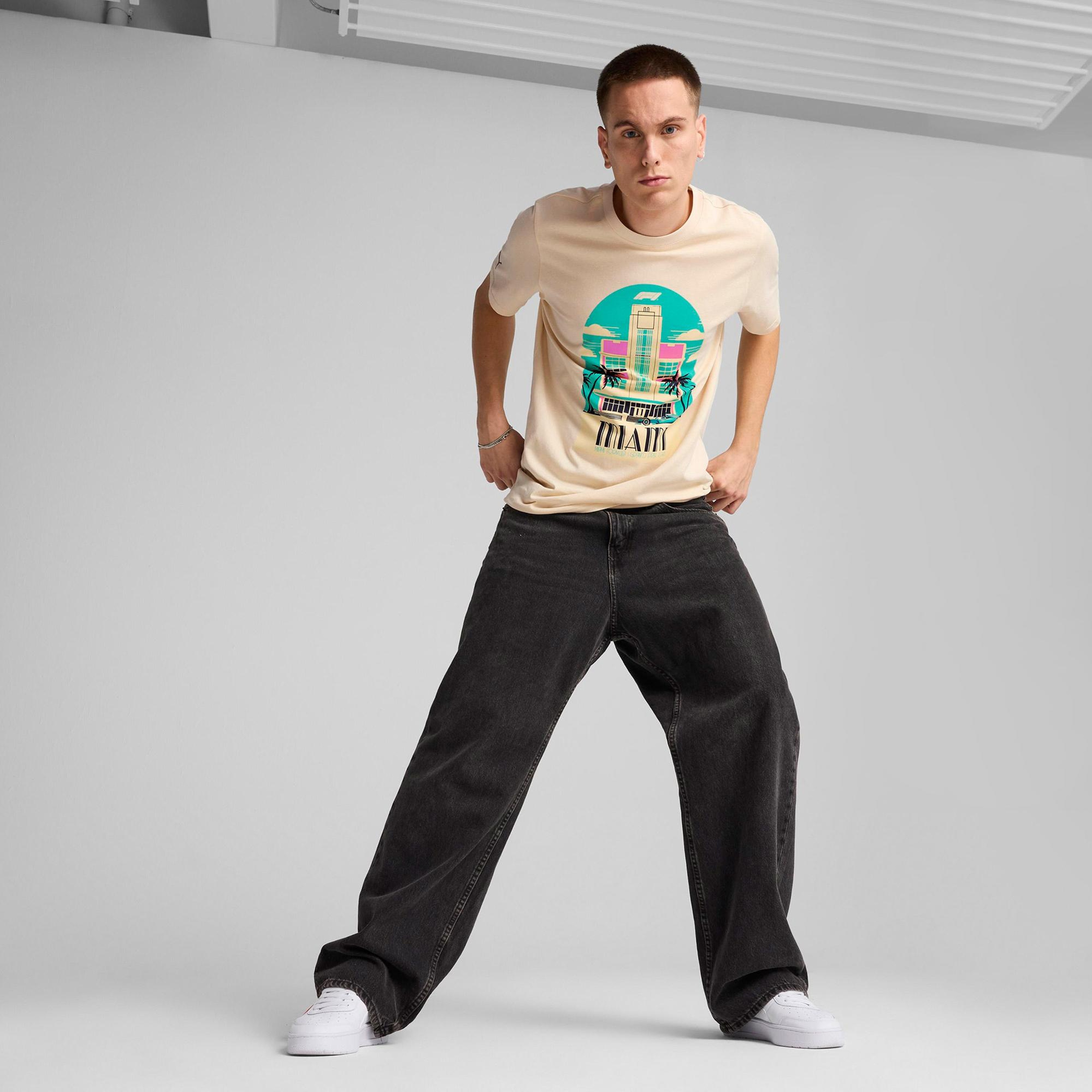 Puma F1 Miami Erkek Krem T-Shirt