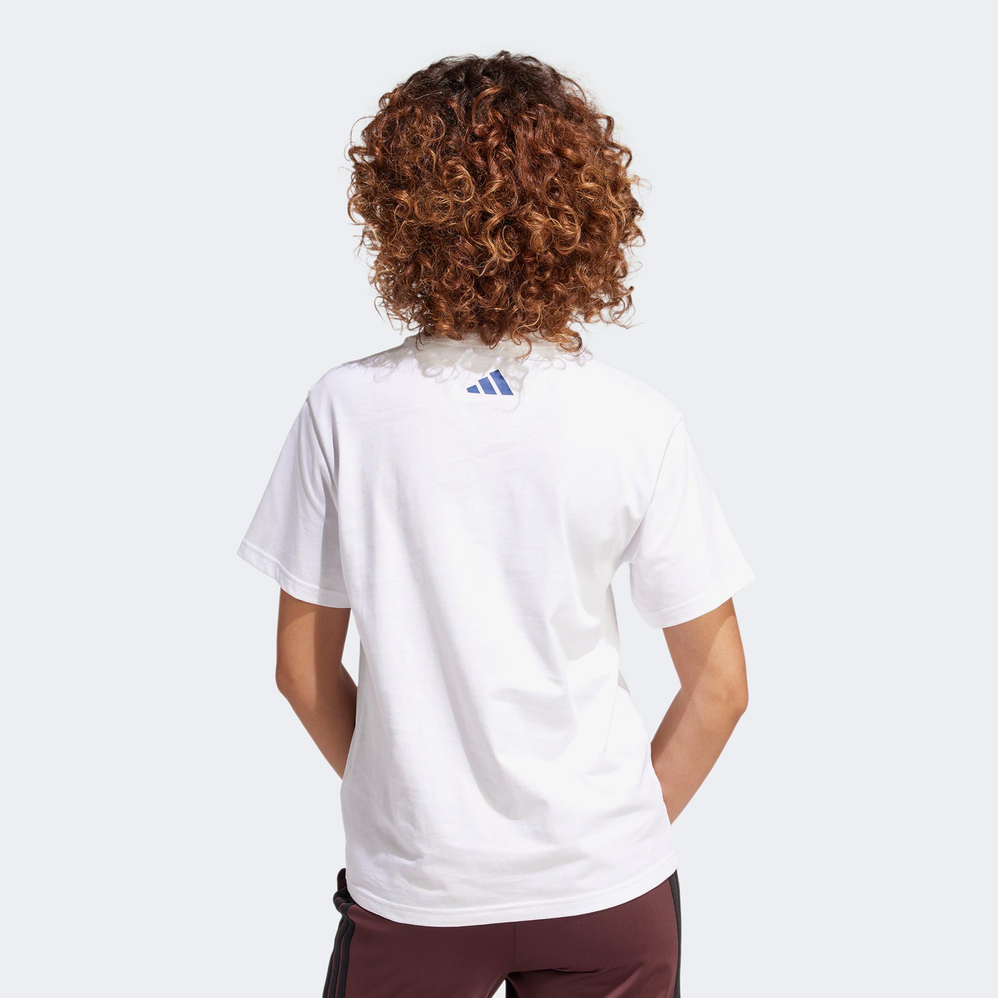 adidas Tech Illustrate Graphic Kadın Beyaz T-Shirt