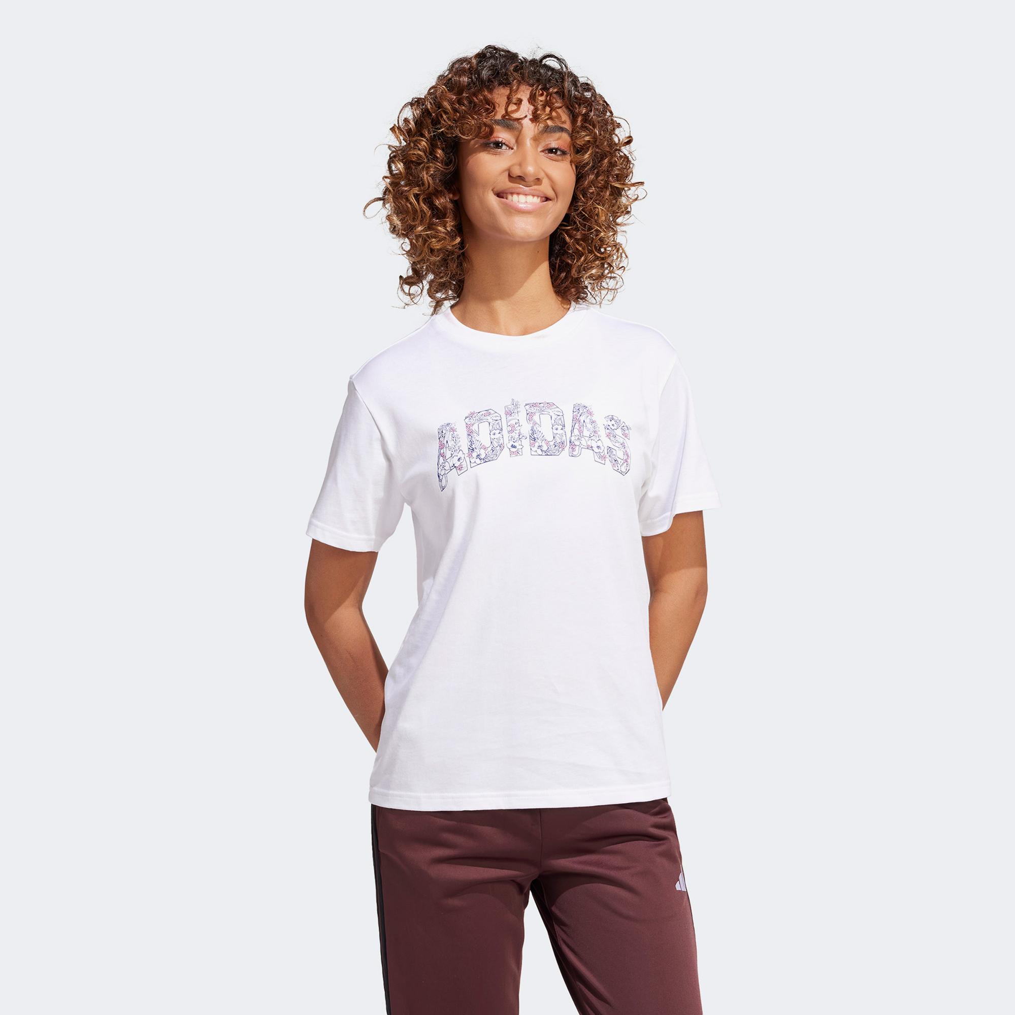 adidas Tech Illustrate Graphic Kadın Beyaz T-Shirt