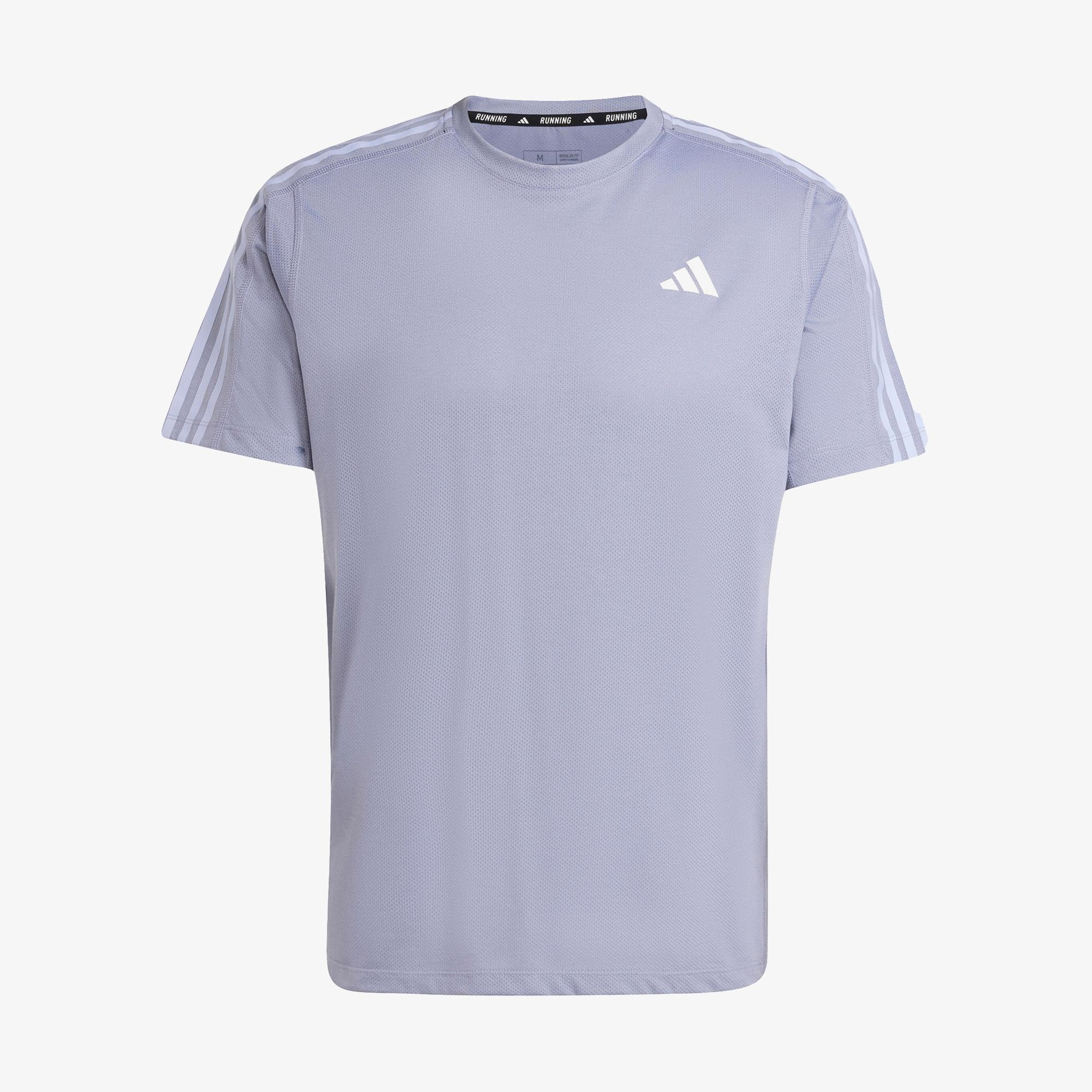 adidas Own The Run 3 Stripes Erkek Mor Koşu T-Shirt