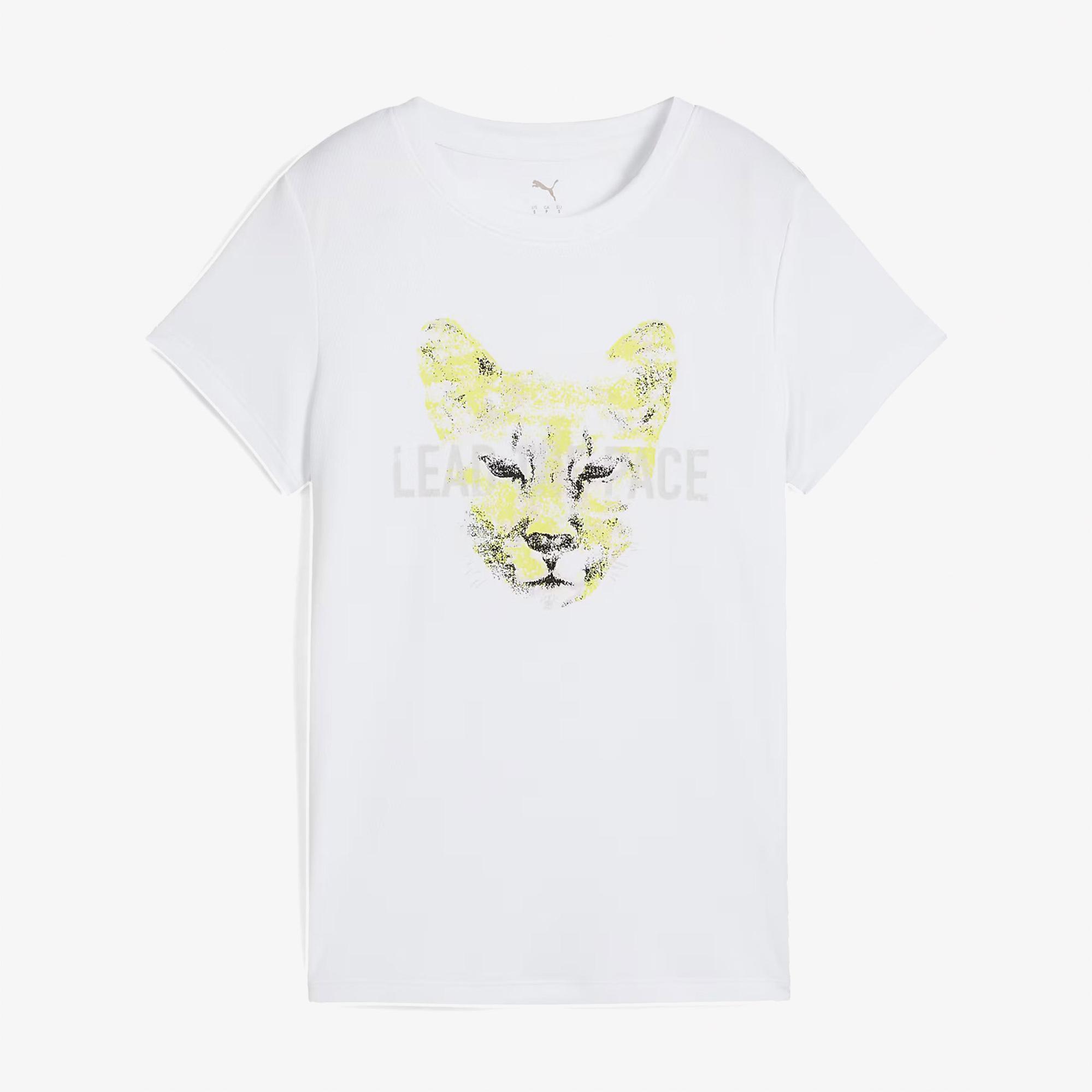 Puma Graphics Running Slogan Kadın Beyaz T-Shirt