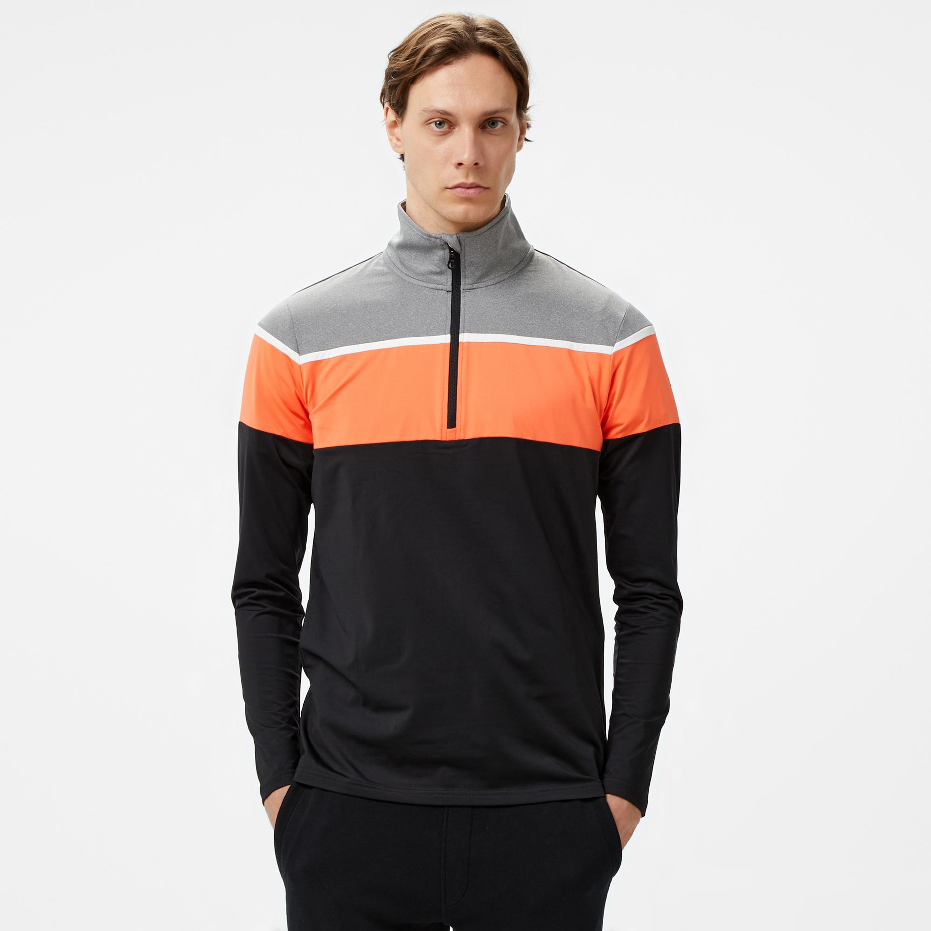 McKinley Diego II Half Zipped Erkek Siyah/Turuncu Üst
