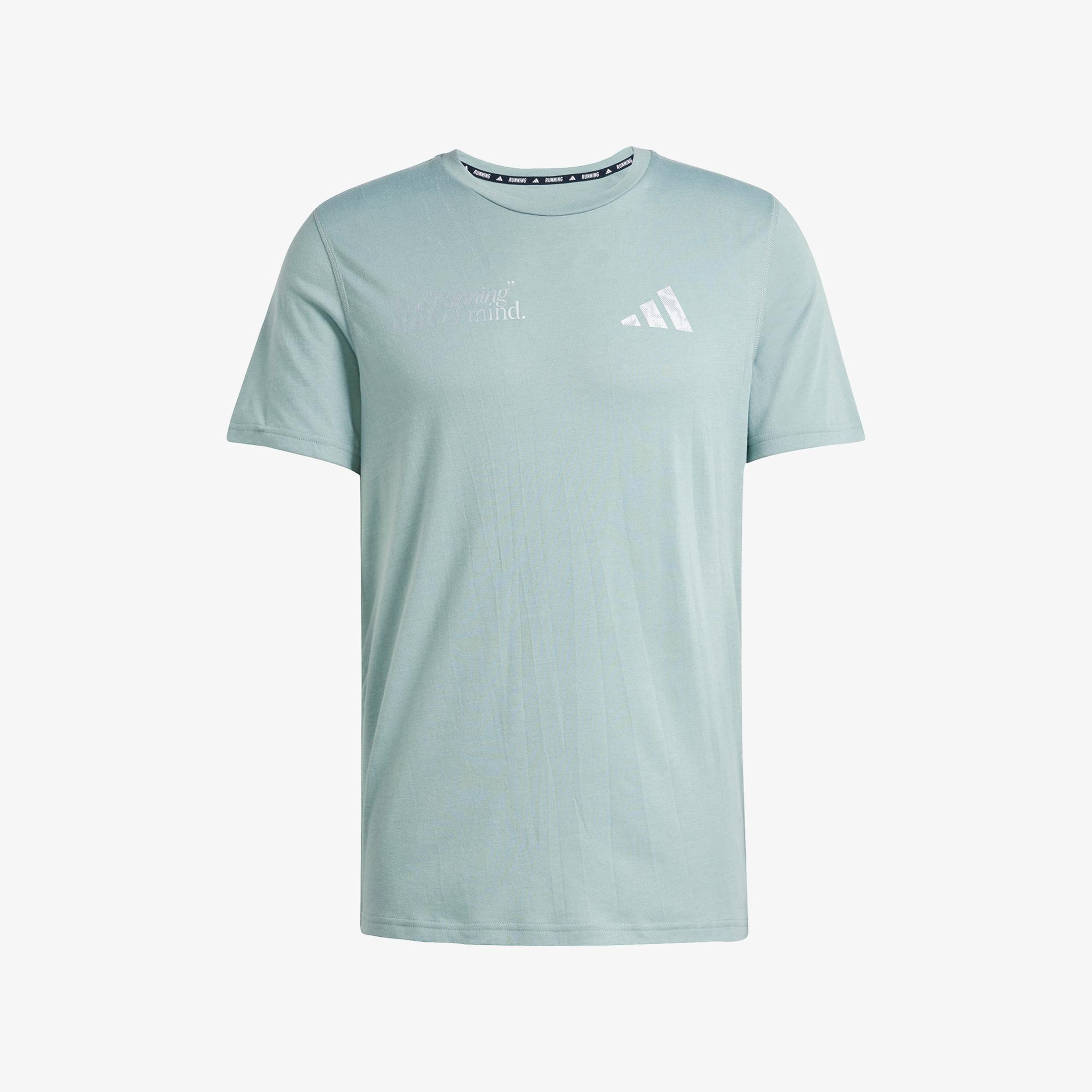adidas Ultimate Metallic Graphic Erkek Yeşil Koşu T-Shirt