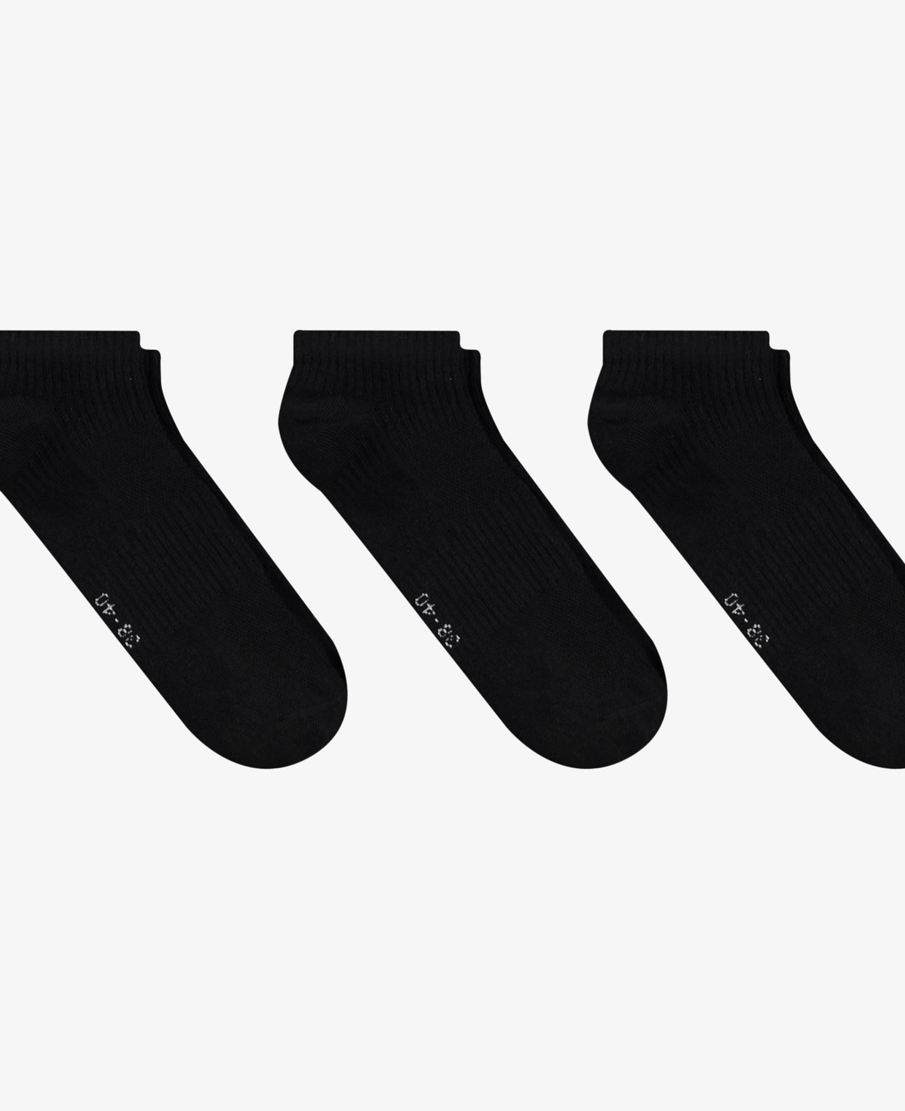 UNITED4 Unisex Siyah 3'lü Patik Çorap