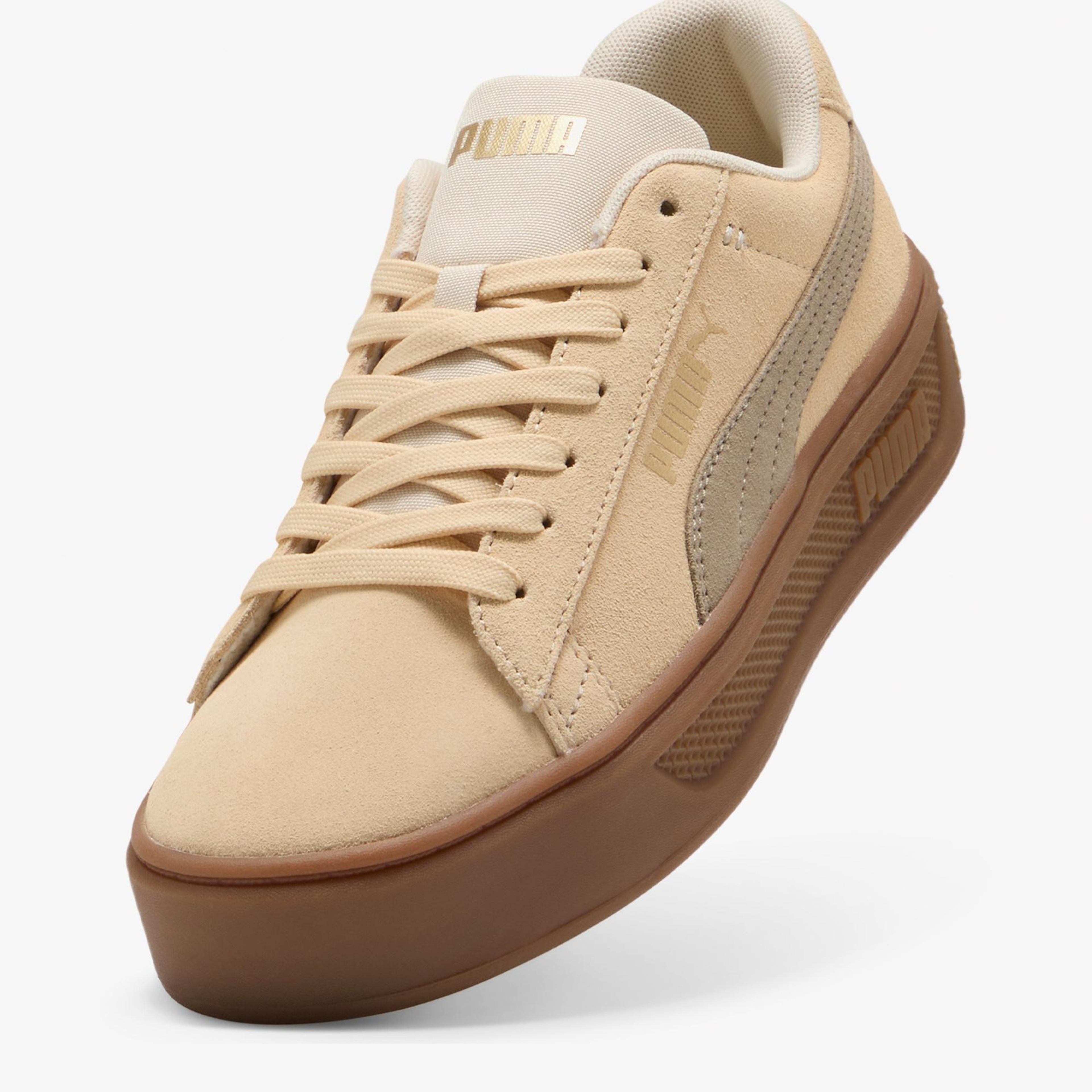 Puma Smash Platform V3 Sd Kadın Krem Spor Ayakkabı