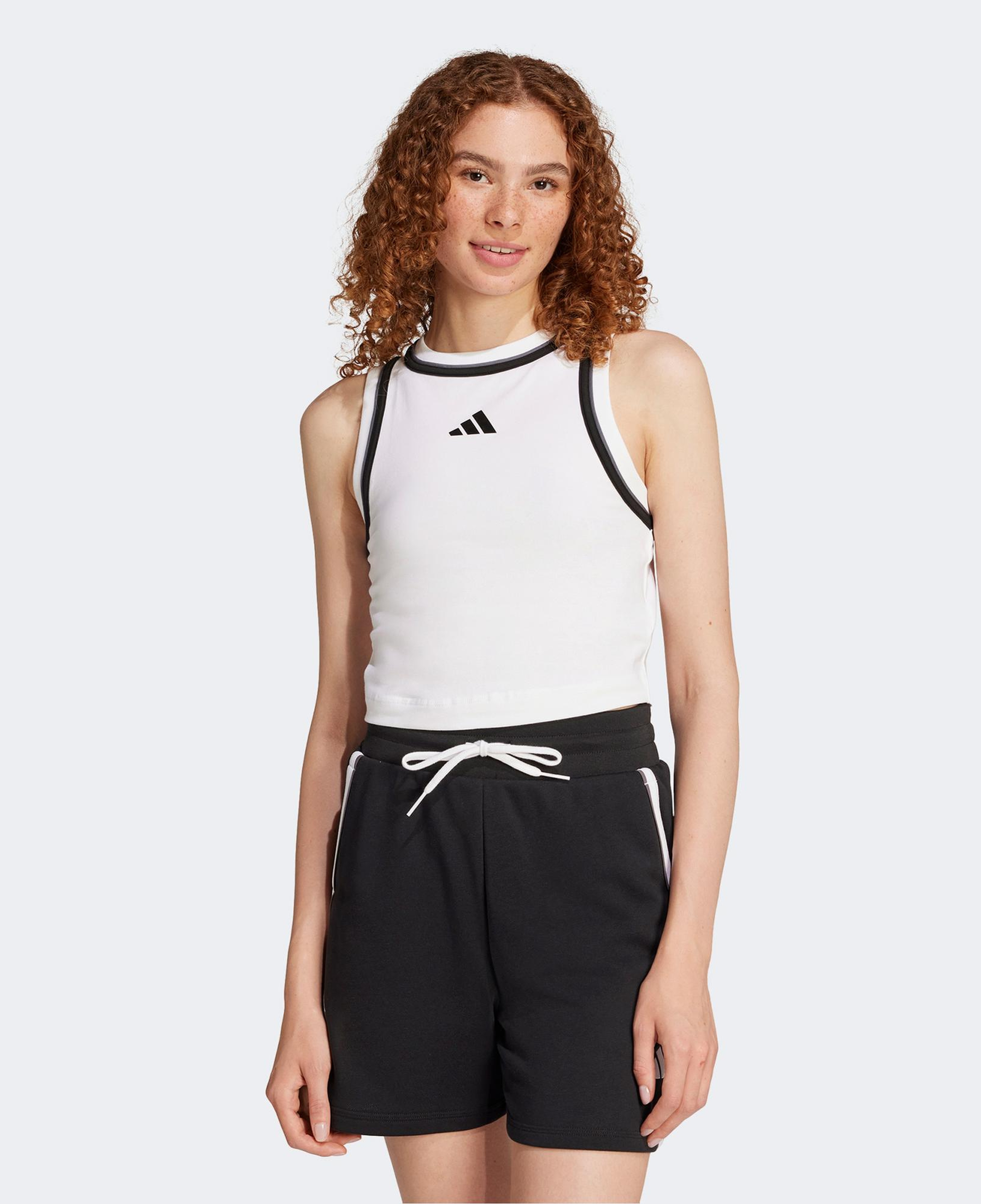 adidas Essentials Color Pop Cotton Crop Kadın Beyaz Atlet