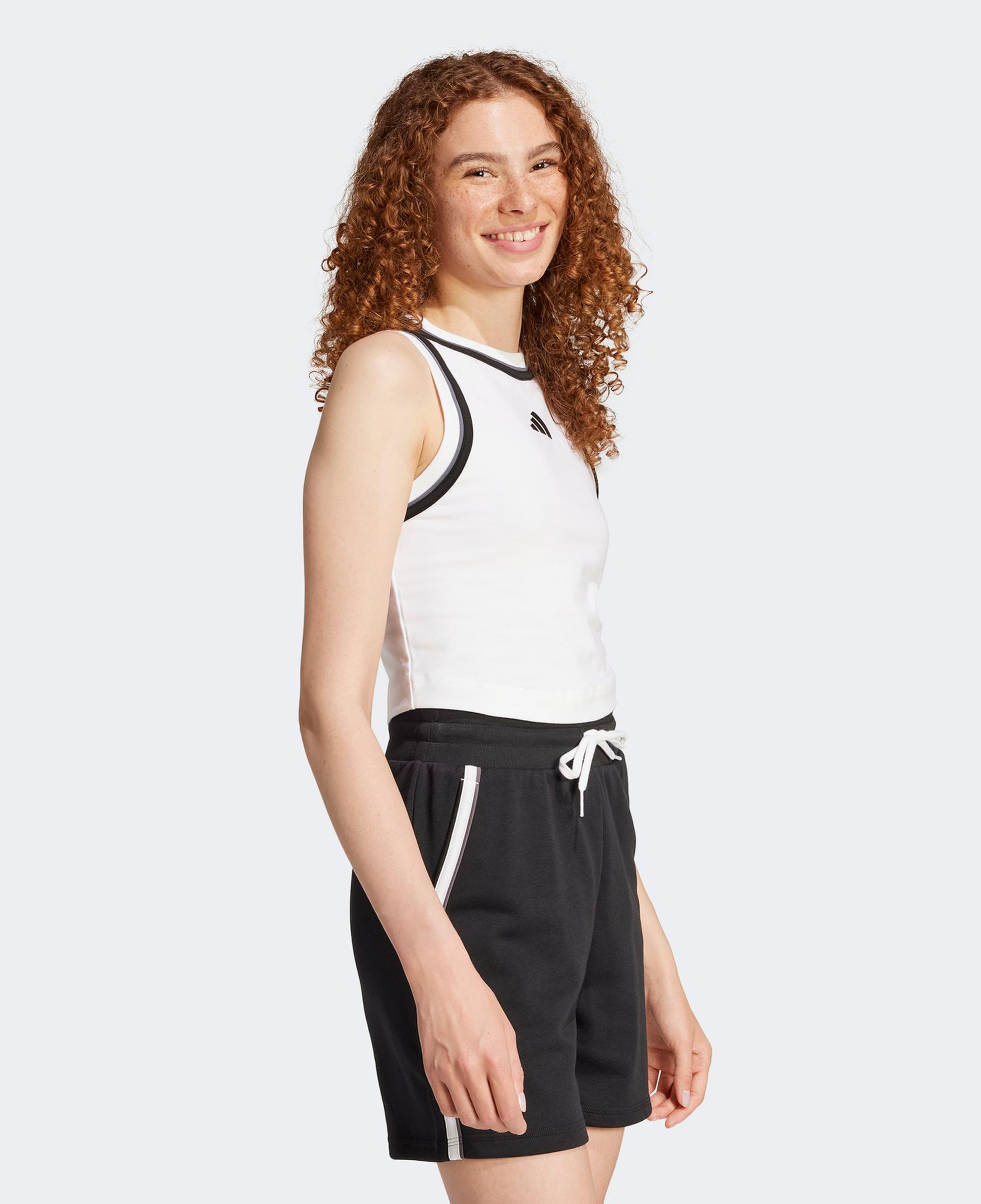 adidas Essentials Color Pop Cotton Crop Kadın Beyaz Atlet