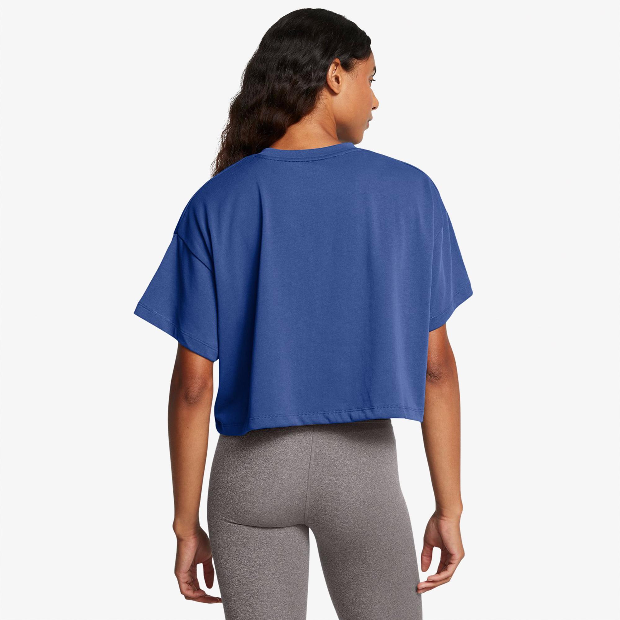 Under Armour Varsity Mix Heavyweight Kadın Mavi Antrenman T-Shirt