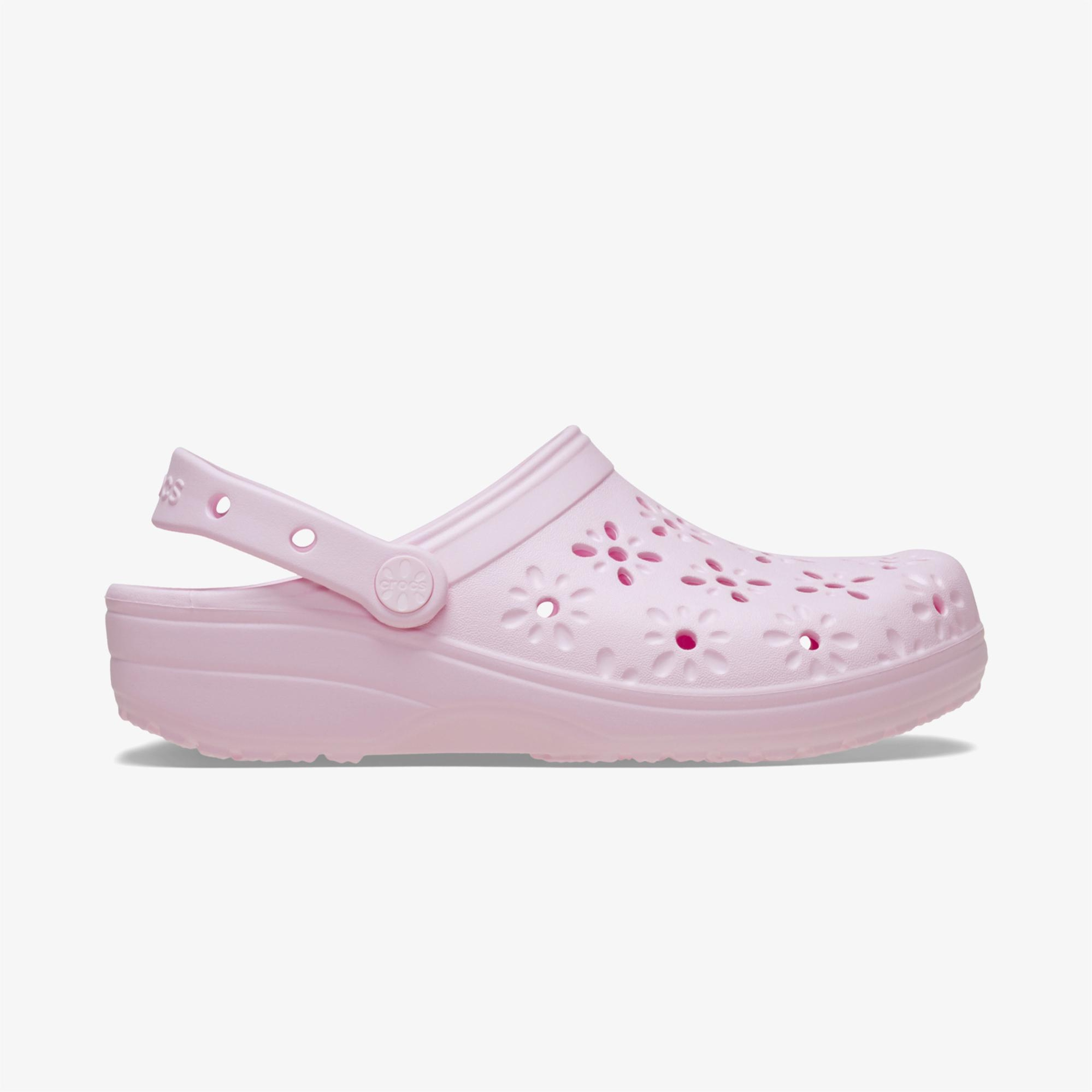 Crocs Classic Floral Cut Out Clog Kadın Pembe Terlik
