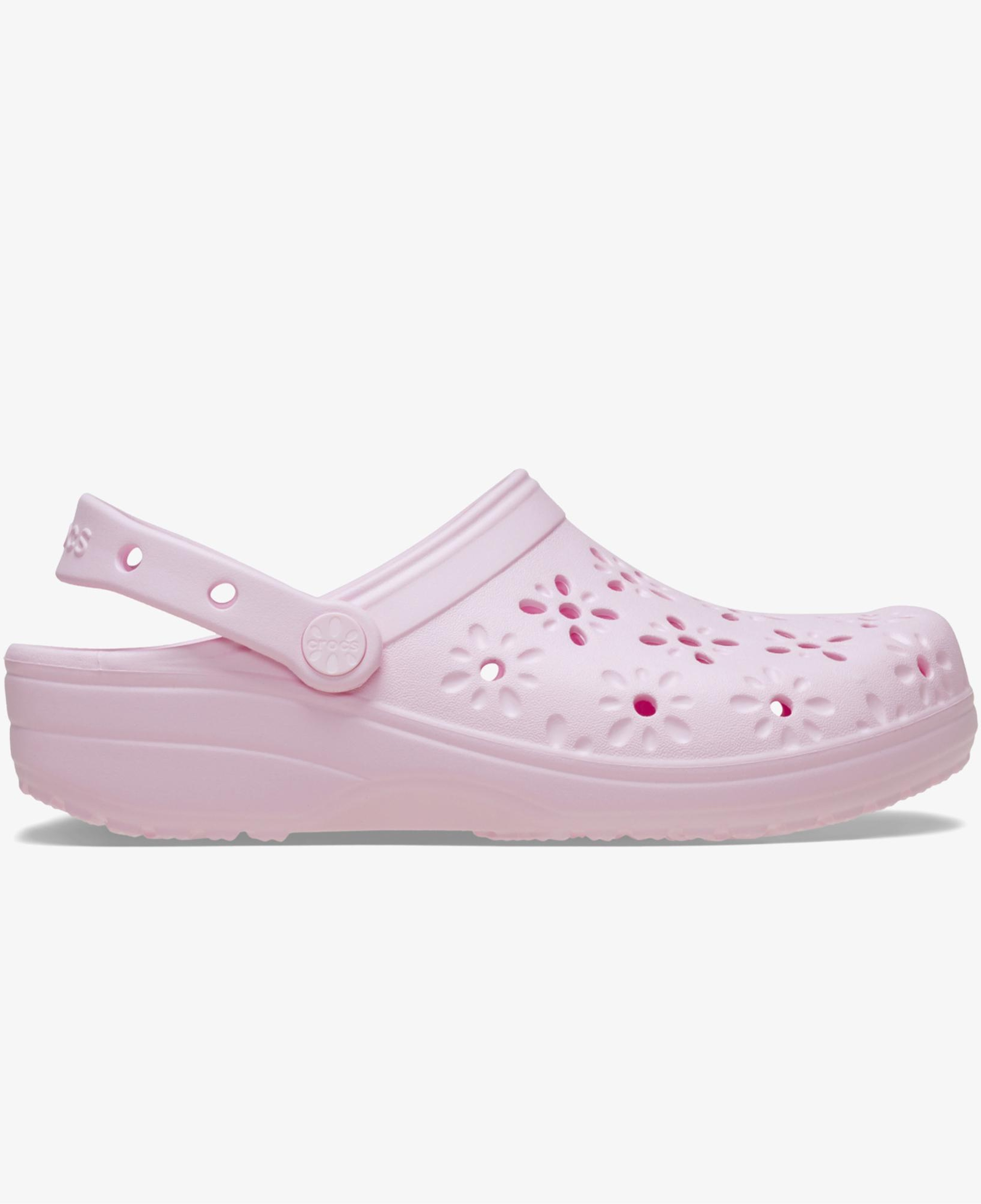 Crocs Classic Floral Cut Out Clog Kadın Pembe Terlik