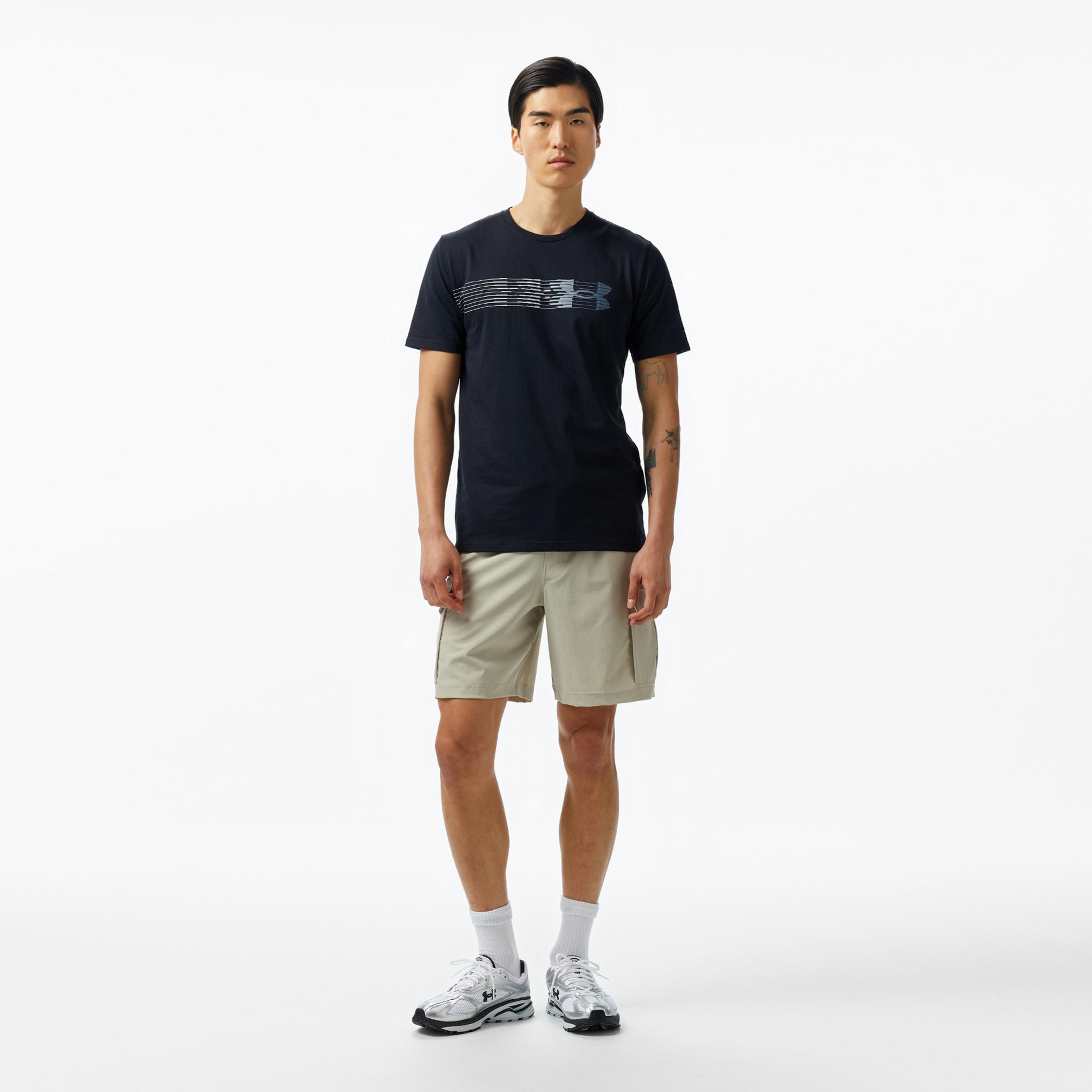 Under Armour Lc Fly in Logo Erkek Siyah T-Shirt