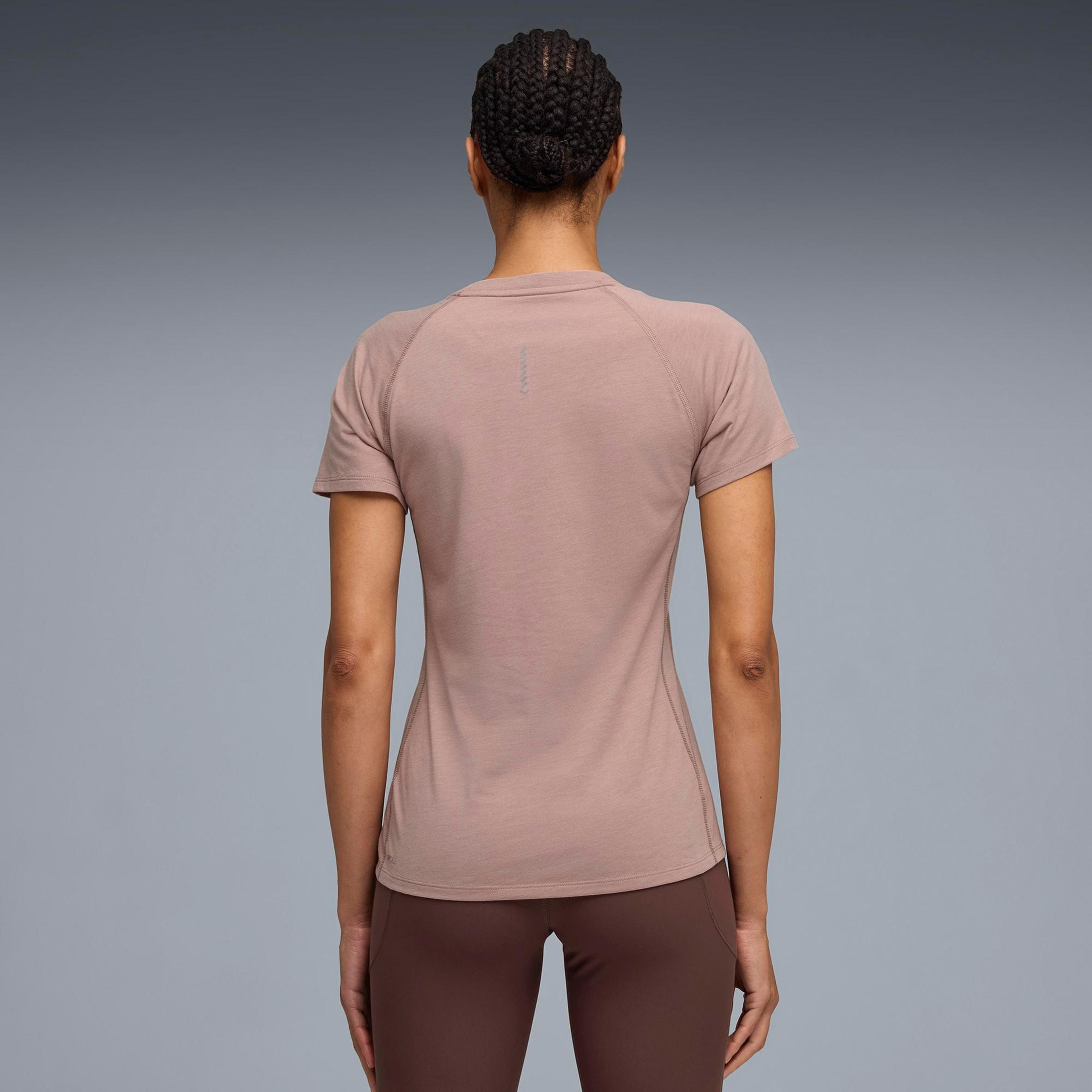 Puma Run Velocity TriBlend Kadın Krem Koşu T-Shirt