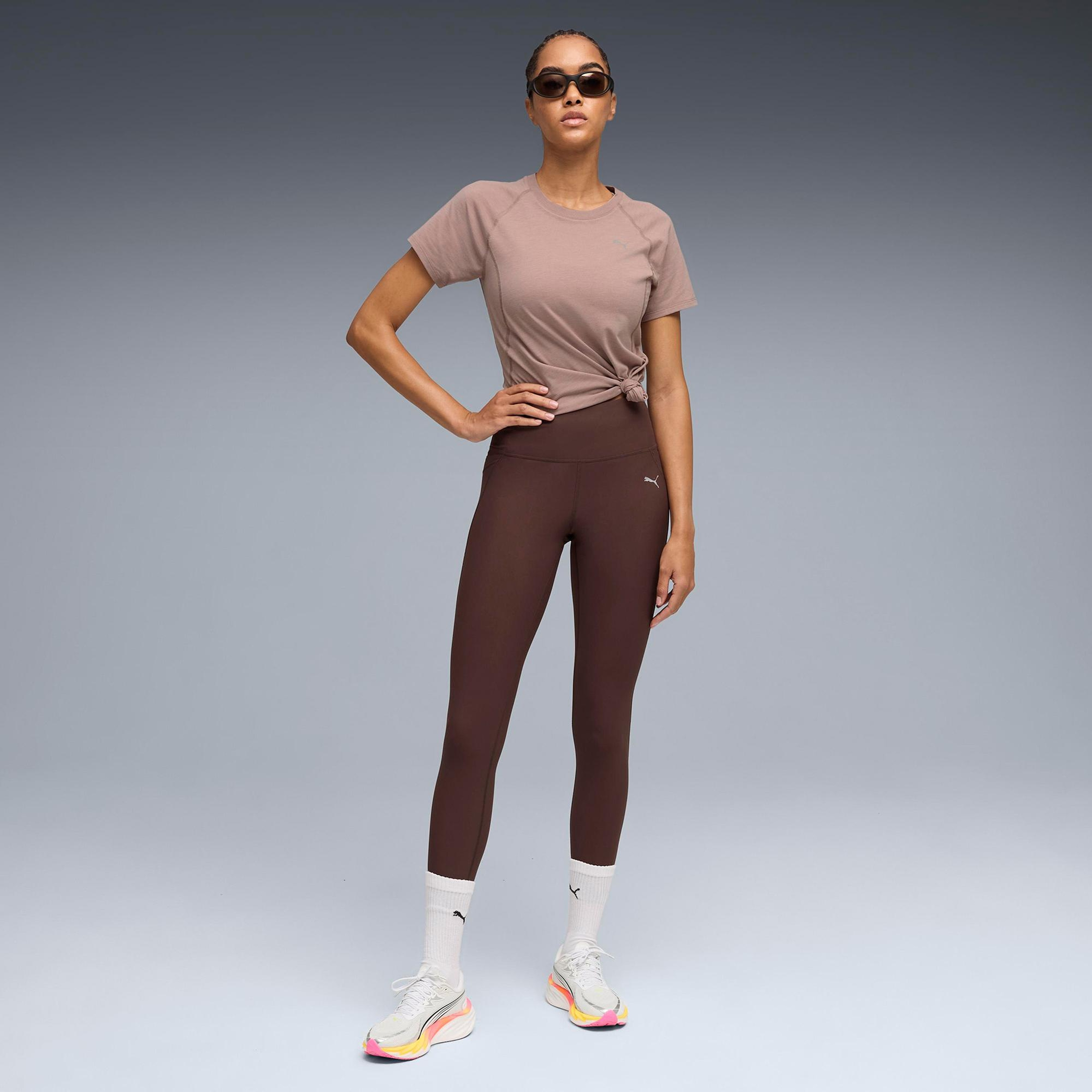 Puma Run Velocity TriBlend Kadın Krem Koşu T-Shirt