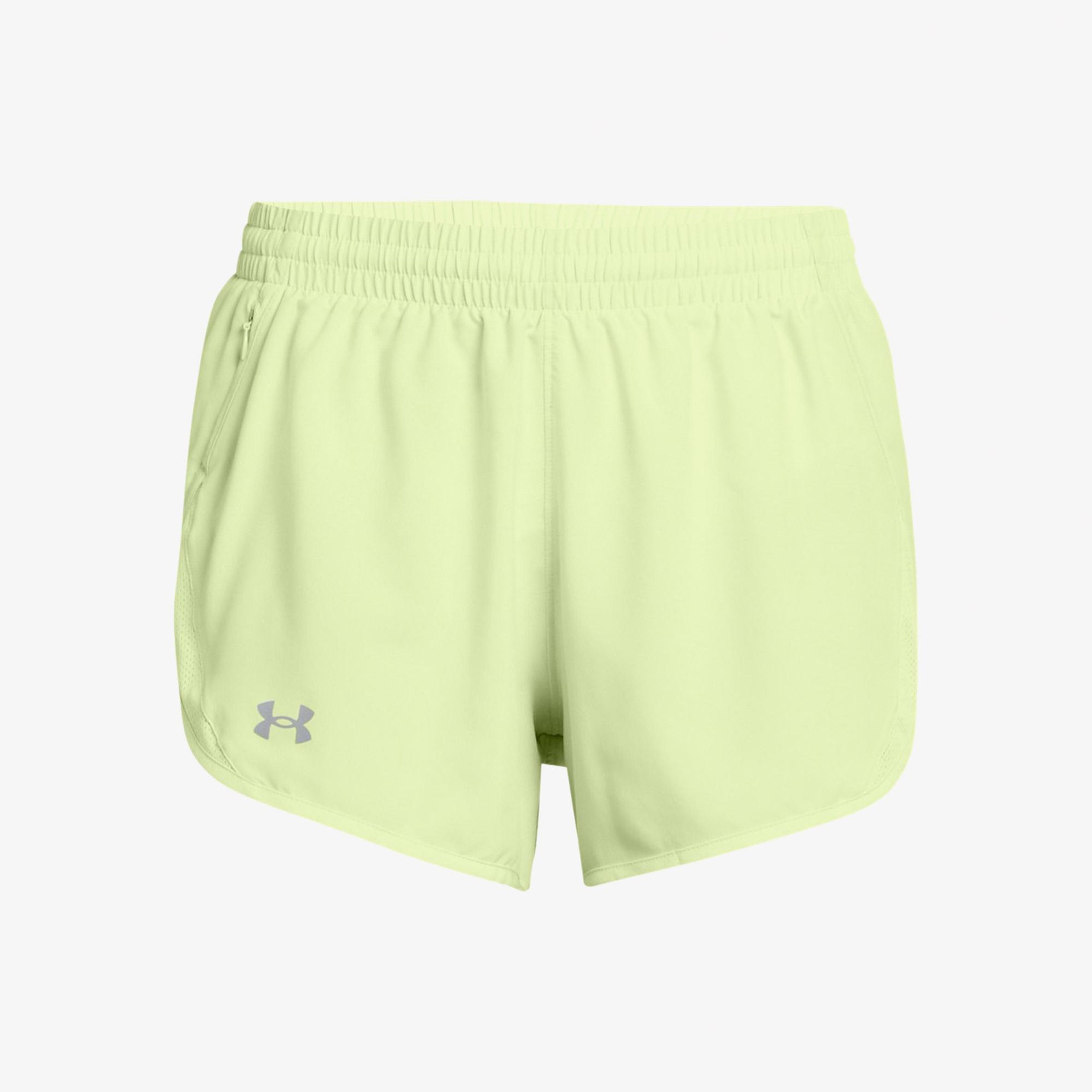 Under Armour Fly By 3inch Kadın Sarı Koşu Şortu