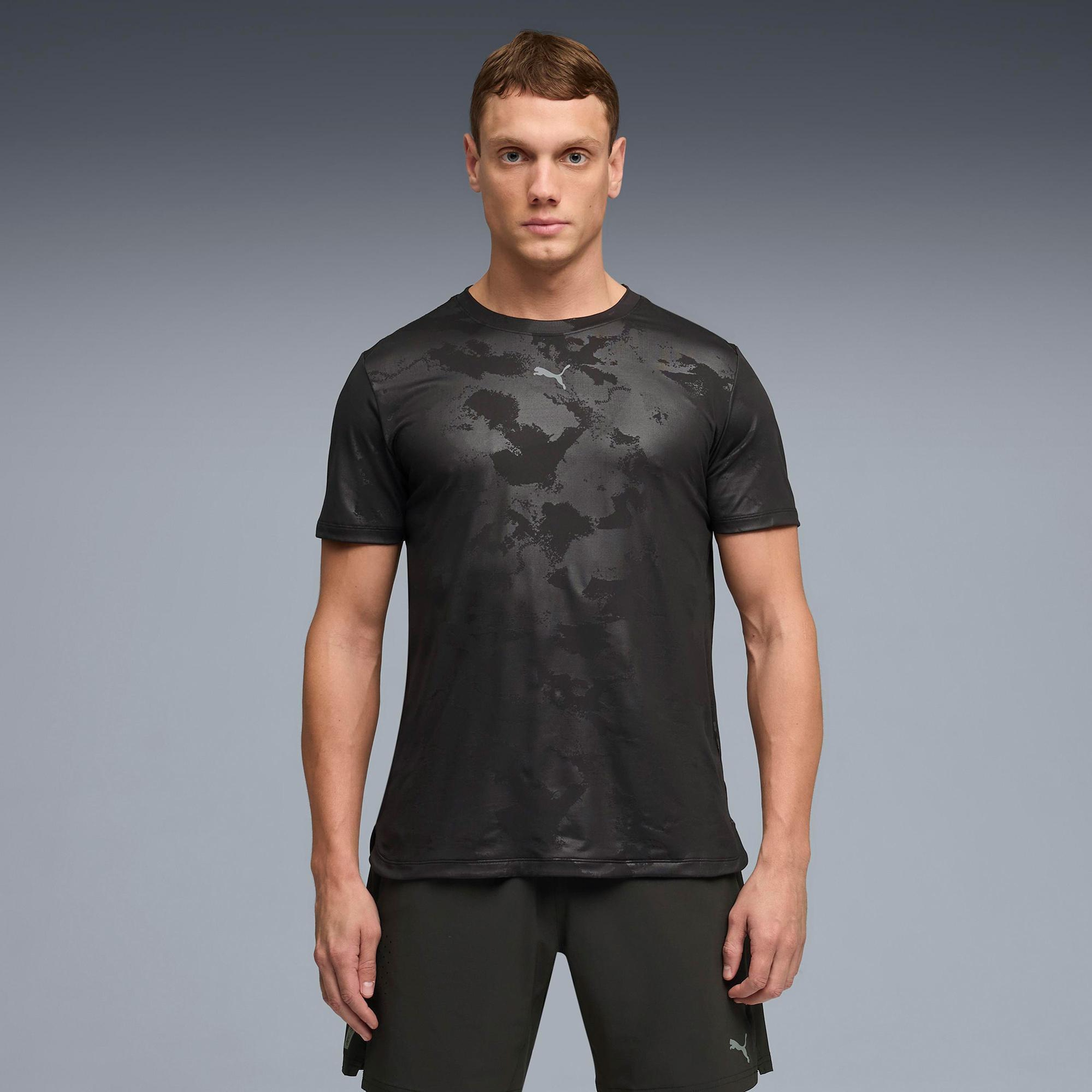 Puma Cloudspun Emboss Erkek Siyah Antrenman T-Shirt