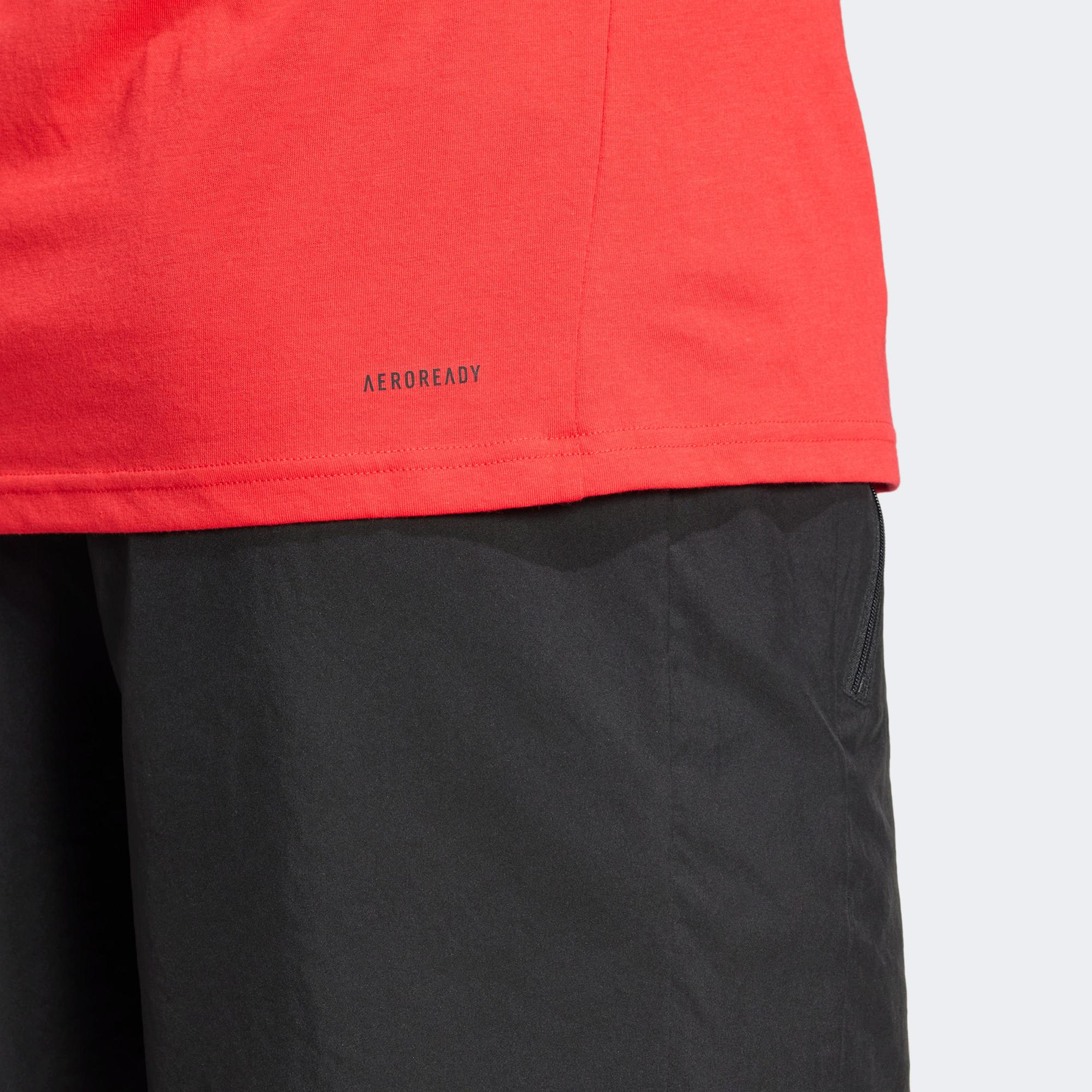 adidas Essentials Feelready Logo Erkek Kırmızı Antrenman T-Shirt