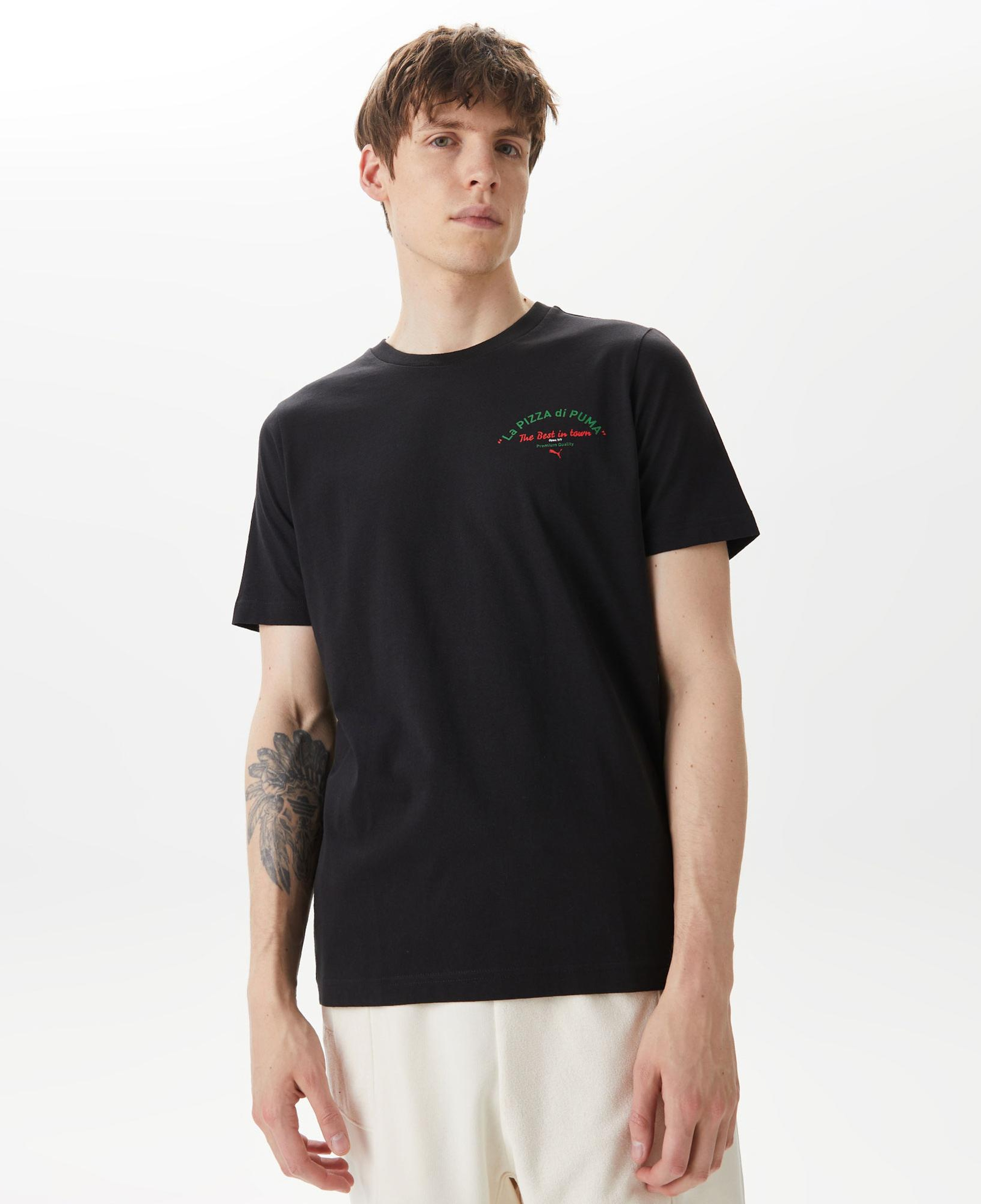 Puma Graphics Pizza Erkek Siyah T-Shirt