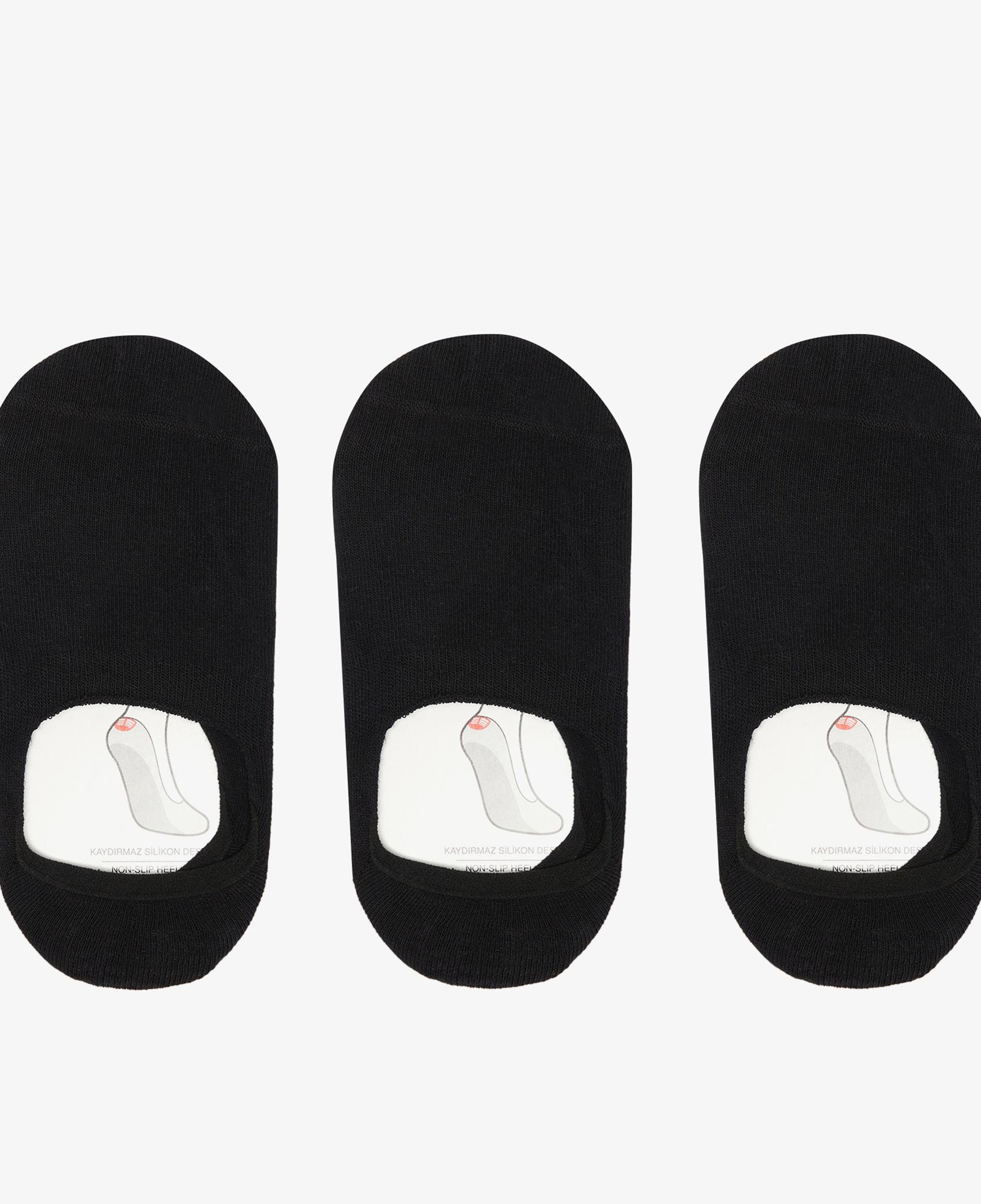 UNITED4 Unisex Siyah 3'lü Babet Çorap