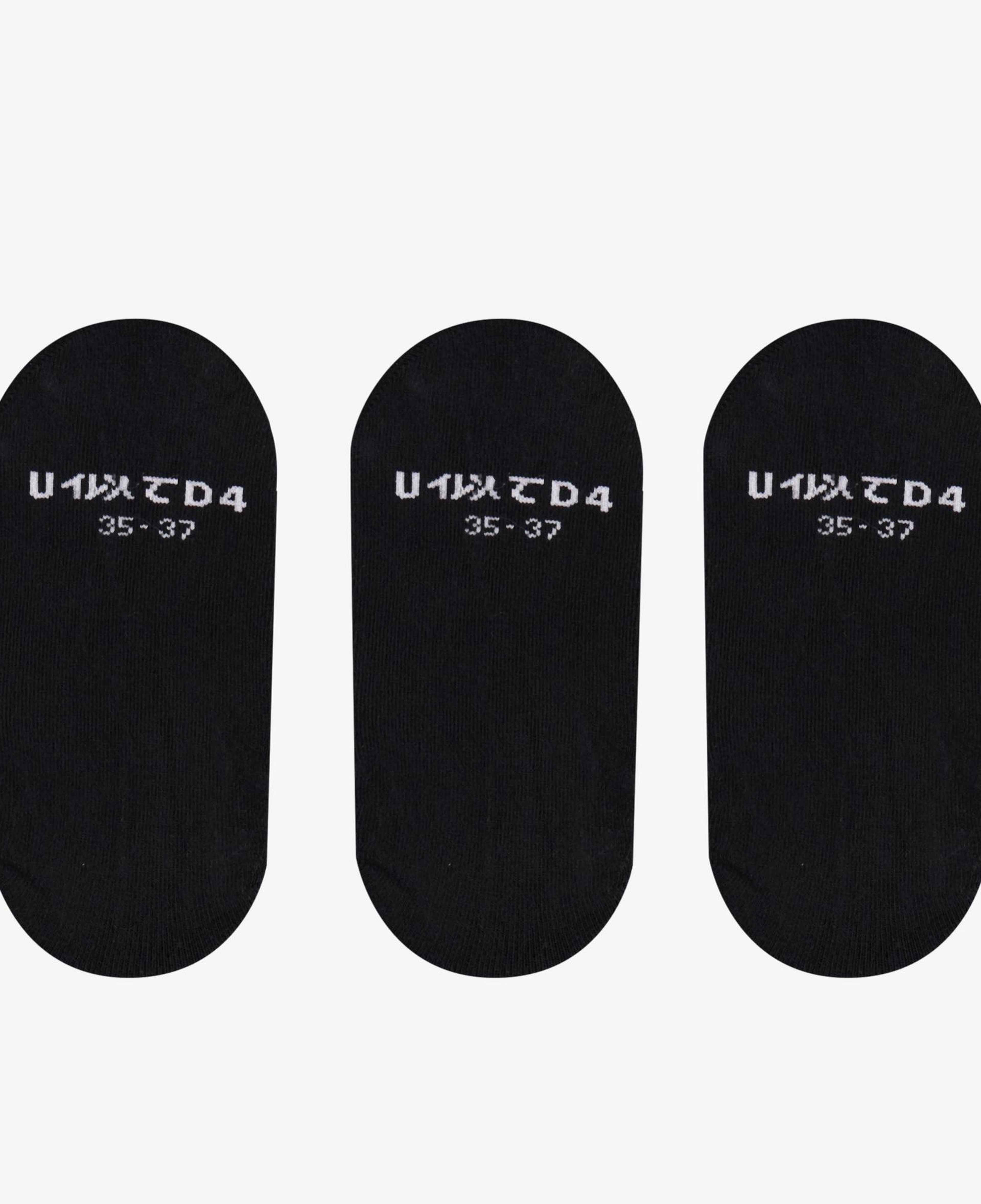 UNITED4 Unisex Siyah 3'lü Babet Çorap